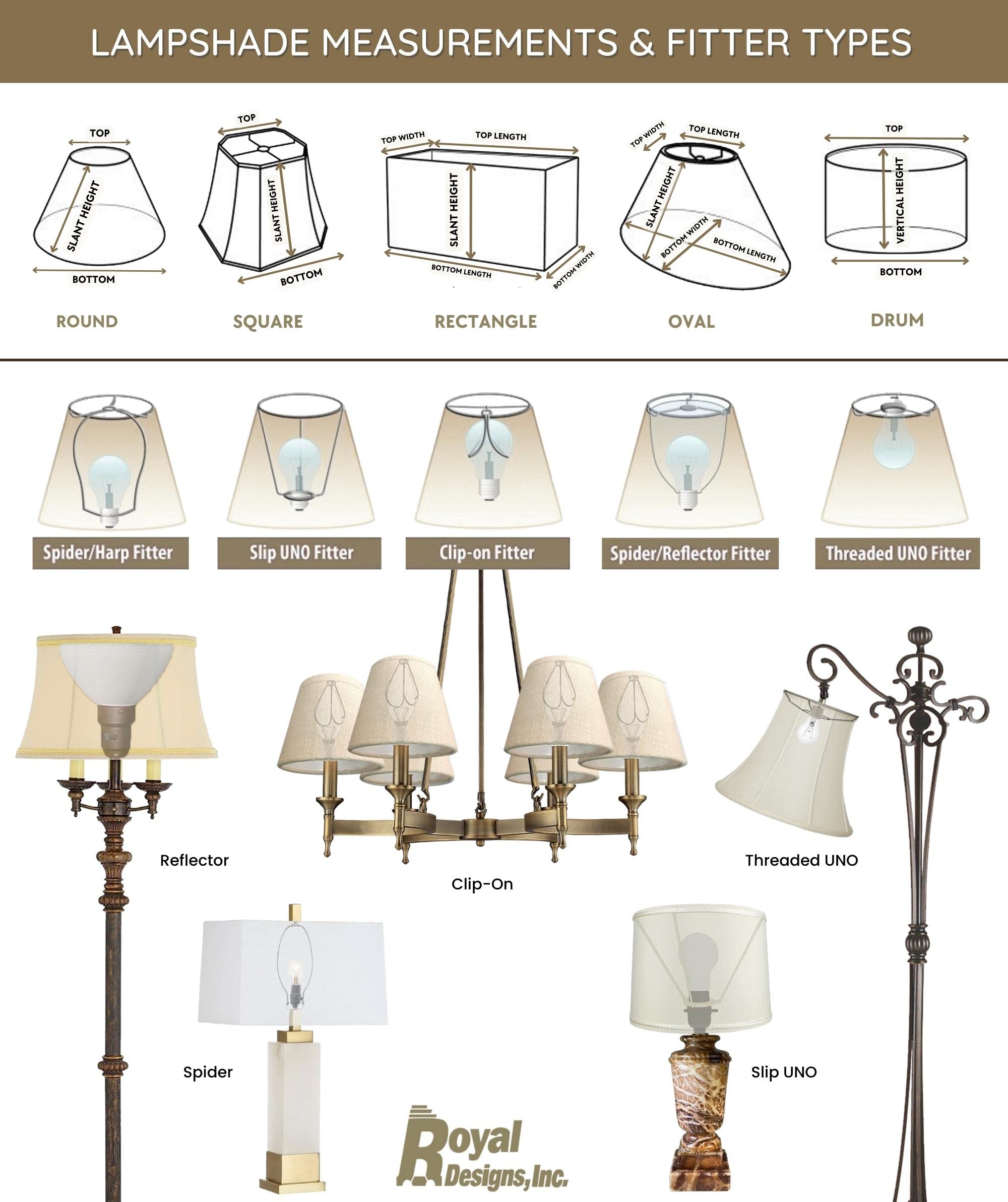 Royal Designs DSO-68-16WH-2 White Lampshades 16 Inch - 2 Pack Set for Bedroom, Living Room & Office Lighting Decor