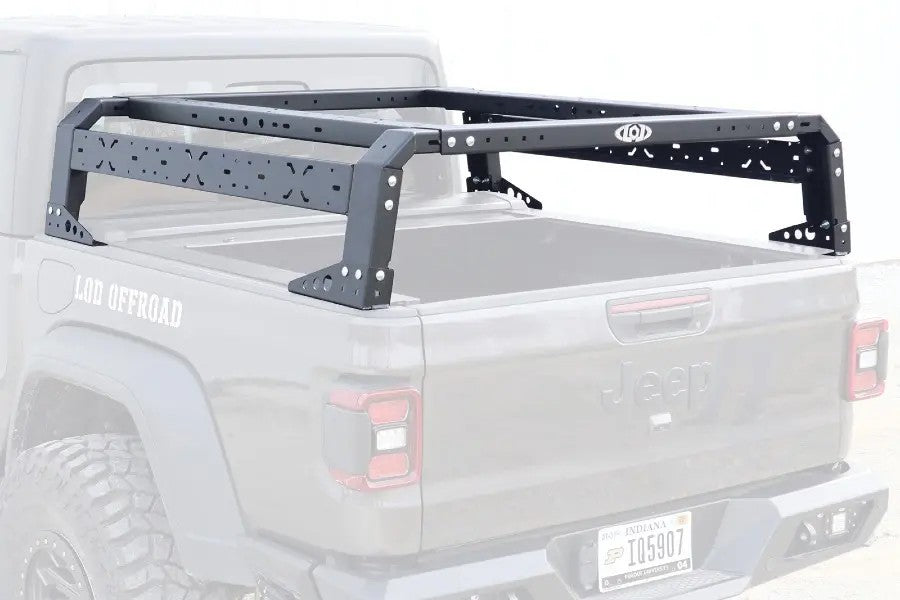 Jeep Gladiator JT LOD Offroad Black Ops Bed Rack - Heavy Duty Black Truck Bed Rack for Overlanding & Off-Road Adventures