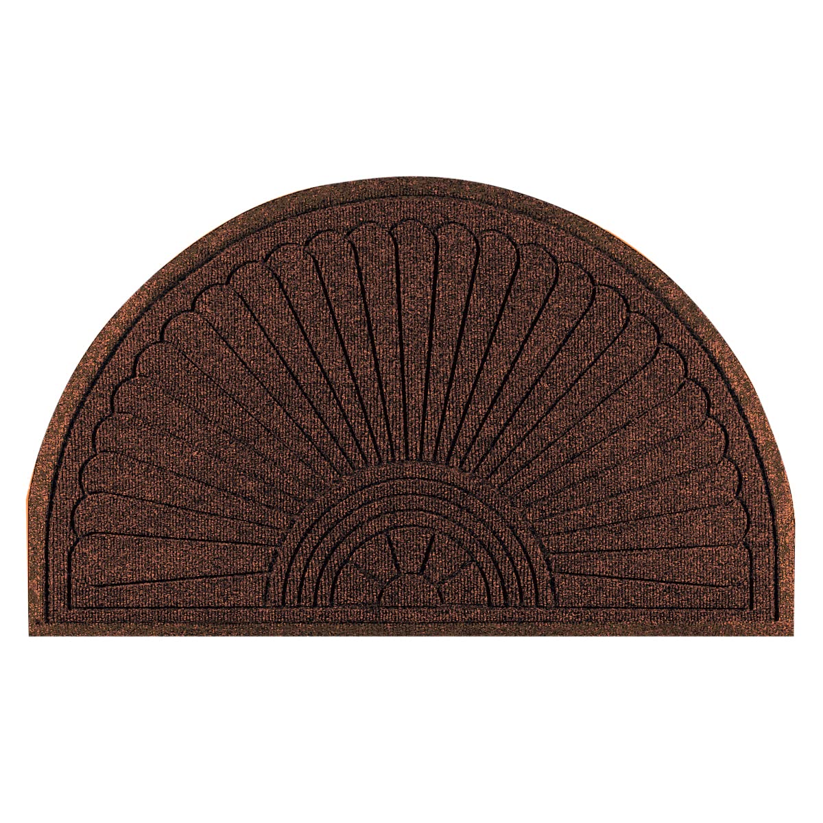Premium M+A Matting 272 Waterhog Grand Classic Indoor/Outdoor Doormat - 3.3' x 6' Half Oval Polypropylene Fiber with Non-Slip SBR Rubber Backing - 3/8