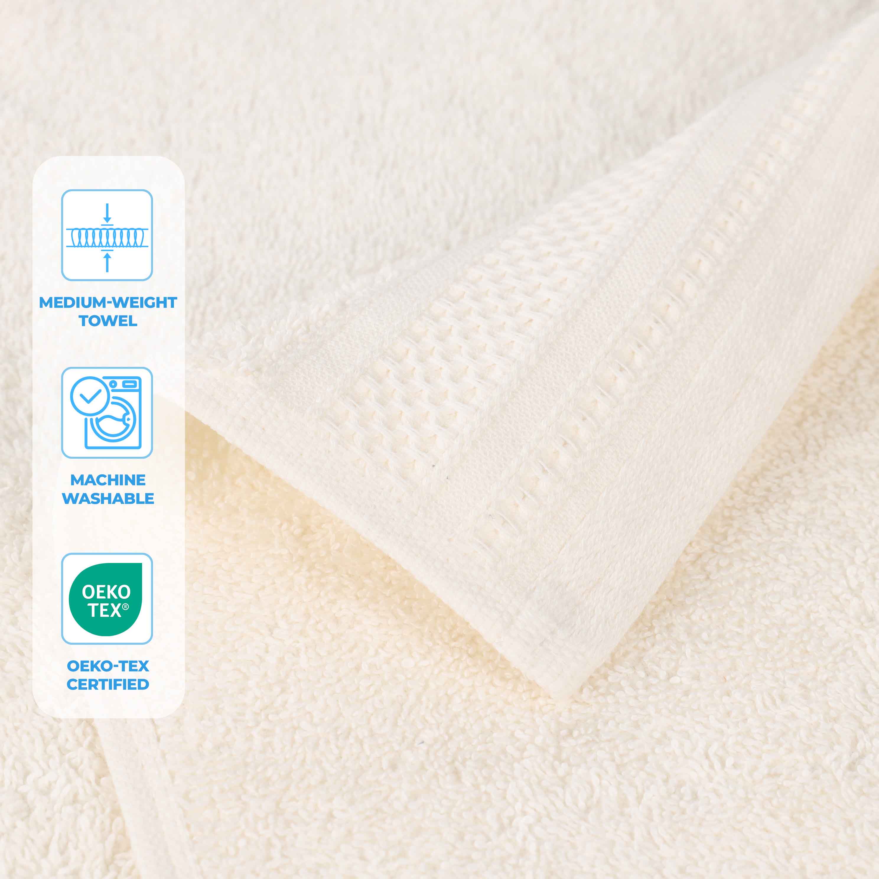 Premium Honeycomb Waffle Weave Cotton Bath Towels Set of 2 - Ultra Soft & Absorbent Luxury Bath Sheets for Spa, Hotel & Home Use