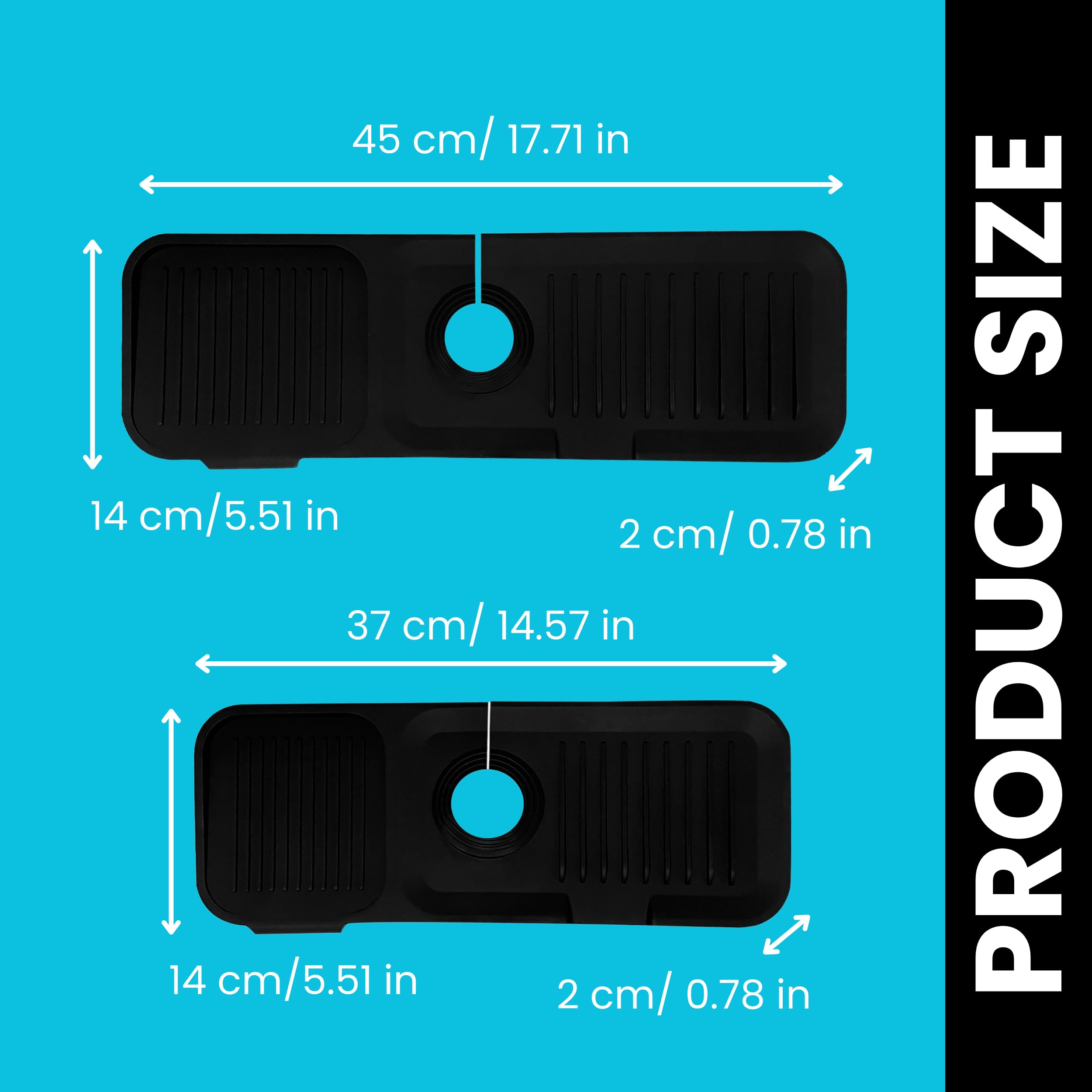 7° Slope Kitchen Sink Splash Guard - Anti-Splash Faucet Mat Protector (14.5