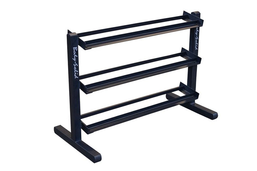 Body Solid 3 Tier Horizontal Dumbbell Rack (GDR363B) - Heavy Duty Dumbbell Storage Organizer for Home Gym & Commercial Fitness Centers - Perfect for Weight Training, Strength Workouts & Space Saving Solutions