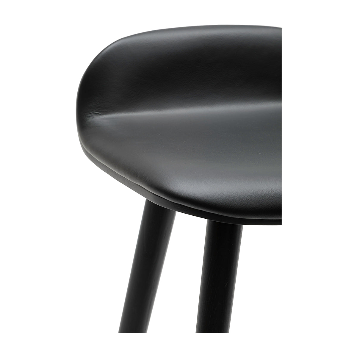 Premium Black Leather Bar Stool - Adjustable Height Modern Counter Stool for Kitchen Island, Home Bar & Dining Room - Comfortable PU Leather Seat with Metal Base