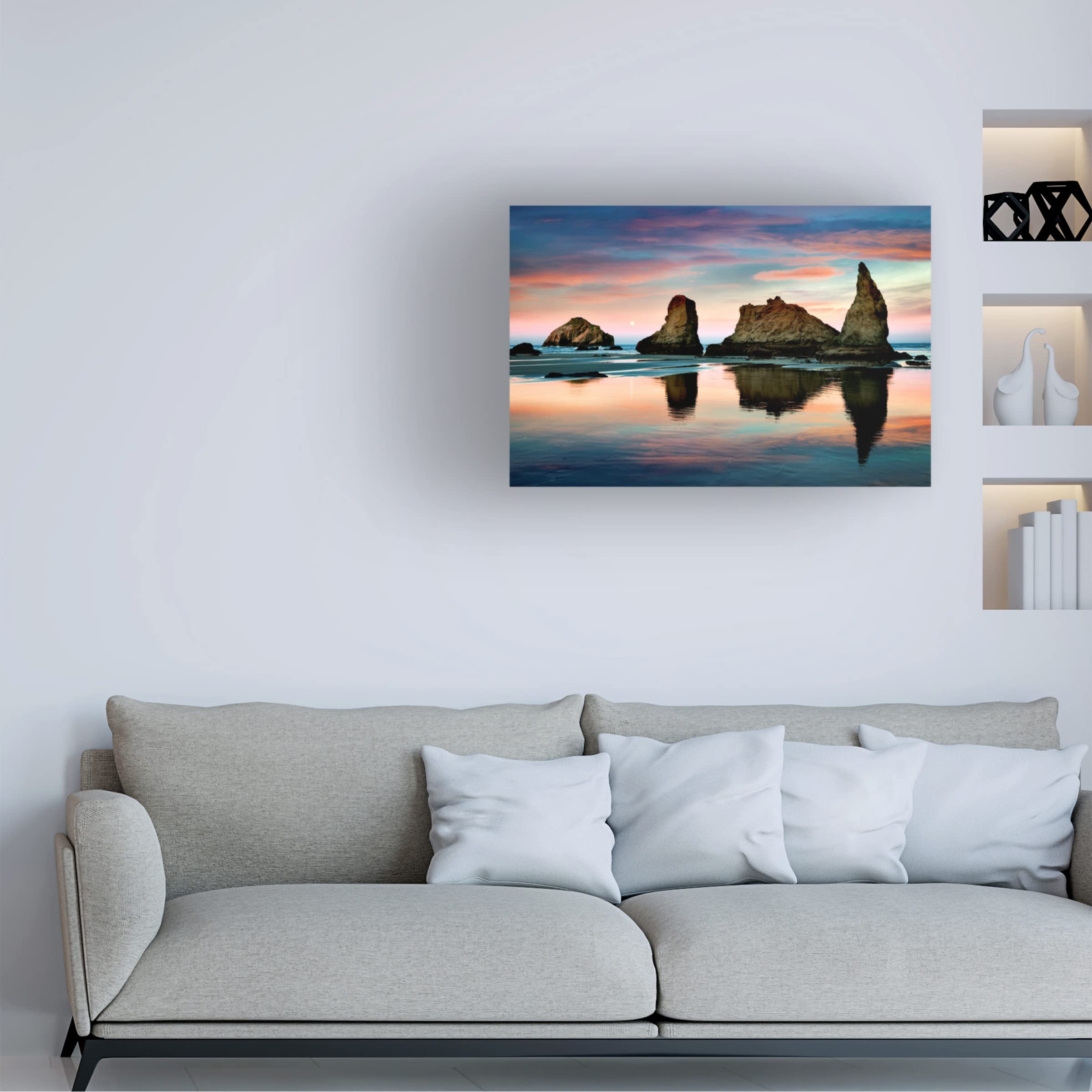 Dennis Frates 'Rocky Coast 7' Canvas Wall Art Print - Stunning Seascape Painting for Coastal & Beach House Decor, Living Room, Office