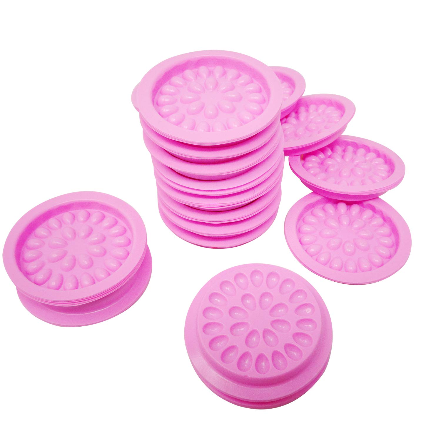 Honbay 100PCS Disposable Plastic Eyelash Glue Trays - False Eyelash Extension Adhesive Pallet Pads for Lash Artists, Nail Art & Tattoo Ink (Pink) - Perfect for Salon, Spa & Professional Makeup Applications