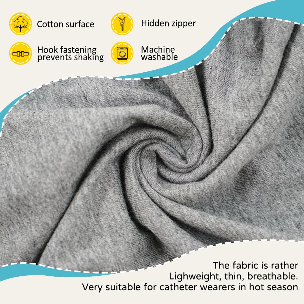Catheter Leg Bag Pants for Men & Women - Breathable Cotton Knit Pants with Dual Pockets for Urinary Catheters | Comfortable Medical Underwear for Daily Wear & Hospital Use