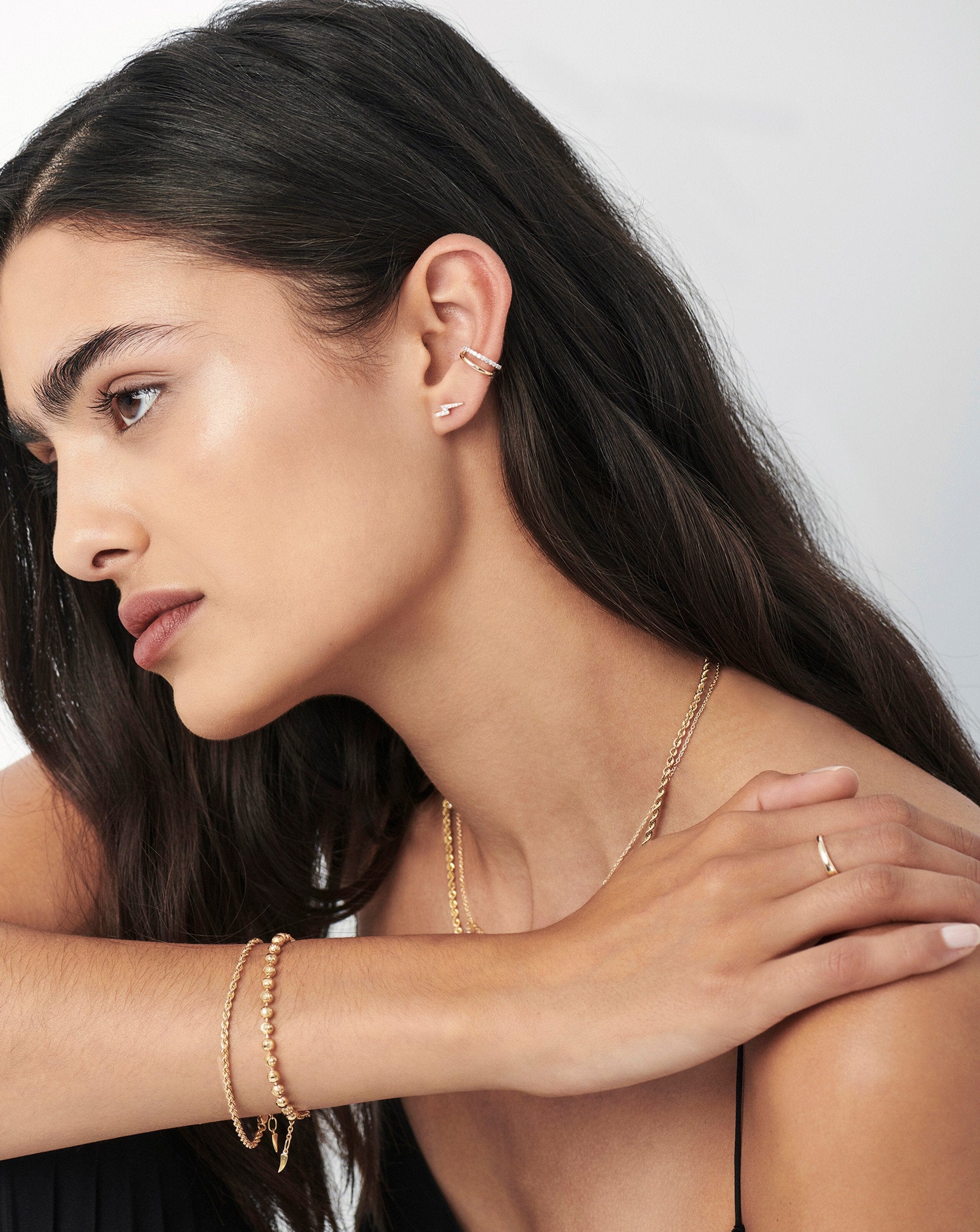 14K Solid Gold Diamond Lightning Stud Earrings - Hypoallergenic Luxury Jewelry for Women - Perfect for Everyday Wear, Gifts & Special Occasions