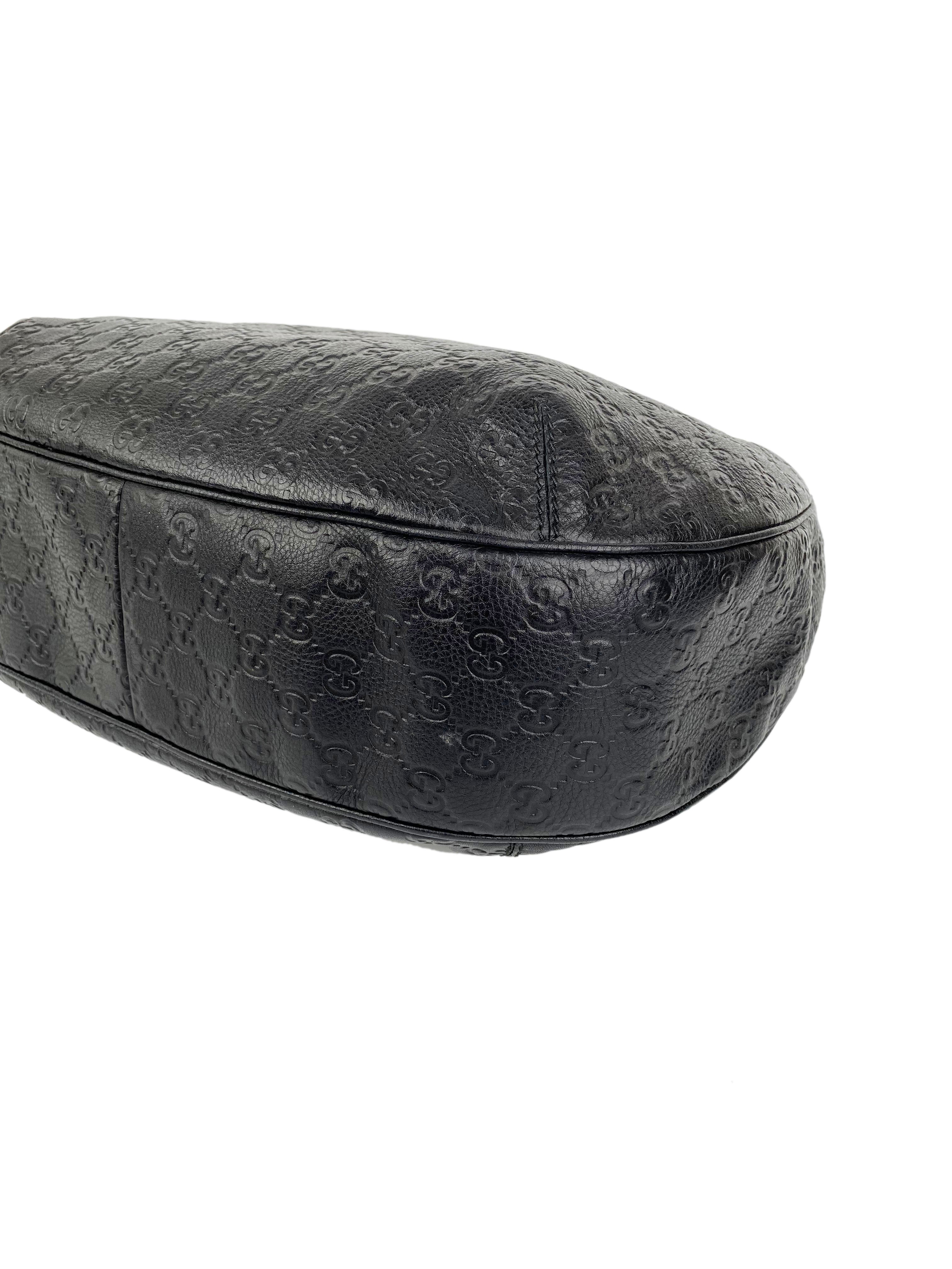 Gucci Black Guccissima Hobo Bag - Luxury Leather Shoulder Bag for Women | Perfect for Work, Travel & Evening Events