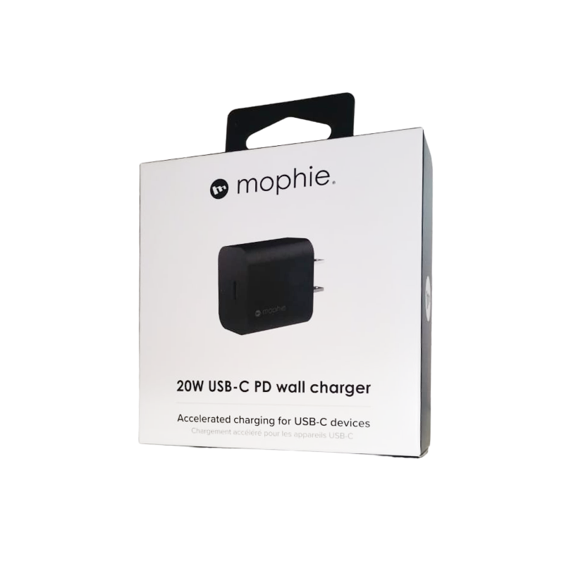 20W Mophie PD USB C Fast Wall Charger - Quick Charge for iPhone, Samsung, iPad - Perfect for Travel, Home & Office Use