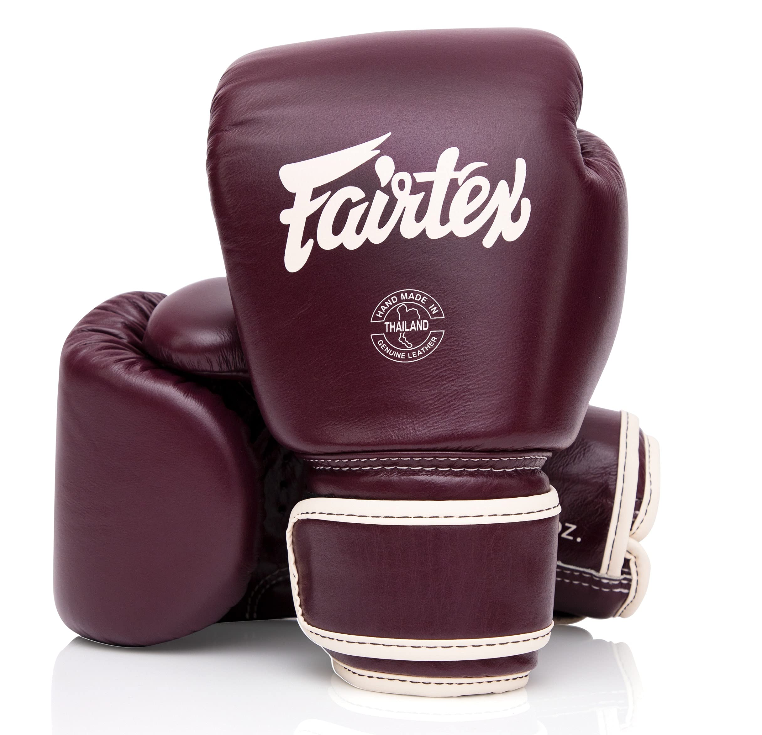 Fairtex BGV16 Genuine Leather Muay Thai Boxing Gloves for Training & Sparring - Premium Compact MMA Gloves for Kickboxing, Bag Work & Fitness