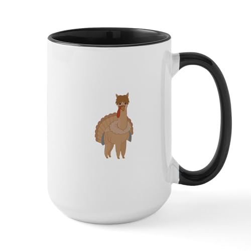 White/Black Inside - Thanksgiving Llama Mugs
