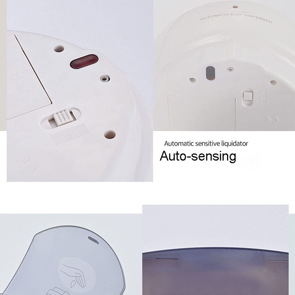 Automatic Soap Dispenser for Bathroom - Touchless Wall Mounted Hand Sanitizer Dispenser with Refillable Liquid Soap Container - Ideal for Hotels, Restrooms & Home Use (White, Size B)