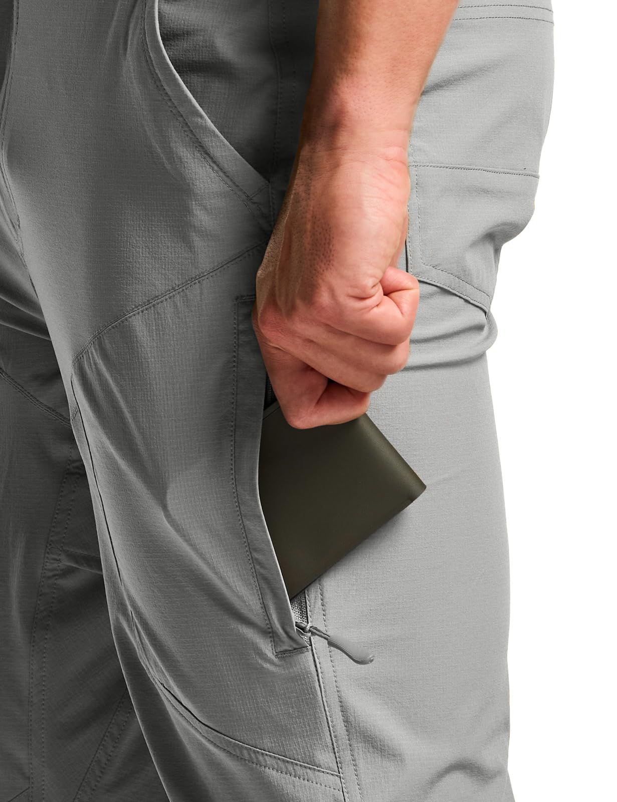 CQR Men's Vent Stretch Cargo Pants - Cool Dry Lightweight Work Pants with Water Resistant & Straight Fit for Outdoor Hiking, Camping and Casual Wear