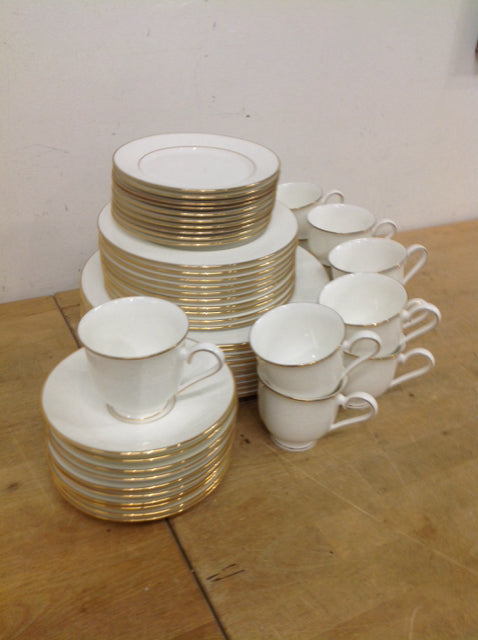 Lenox Hannah Gold 10-Piece Dinnerware Set - Elegant Bone China Plates & Bowls for Formal Dining, Holiday Entertaining & Special Occasions