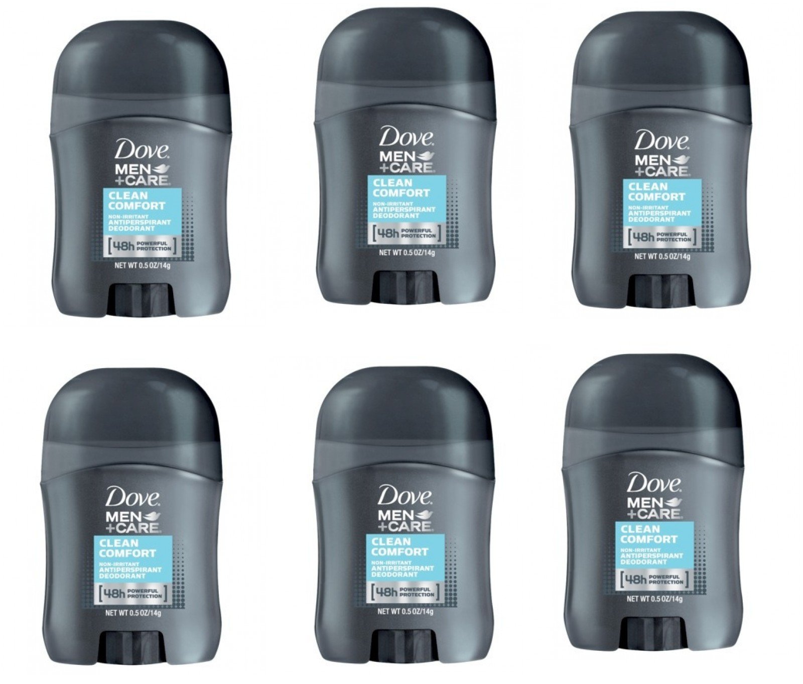 Men's Clean Comfort Antiperspirant Deodorant Travel Size 0.5 oz (6-Pack) - Fresh All Day, Ideal for Gym, Work & Travel