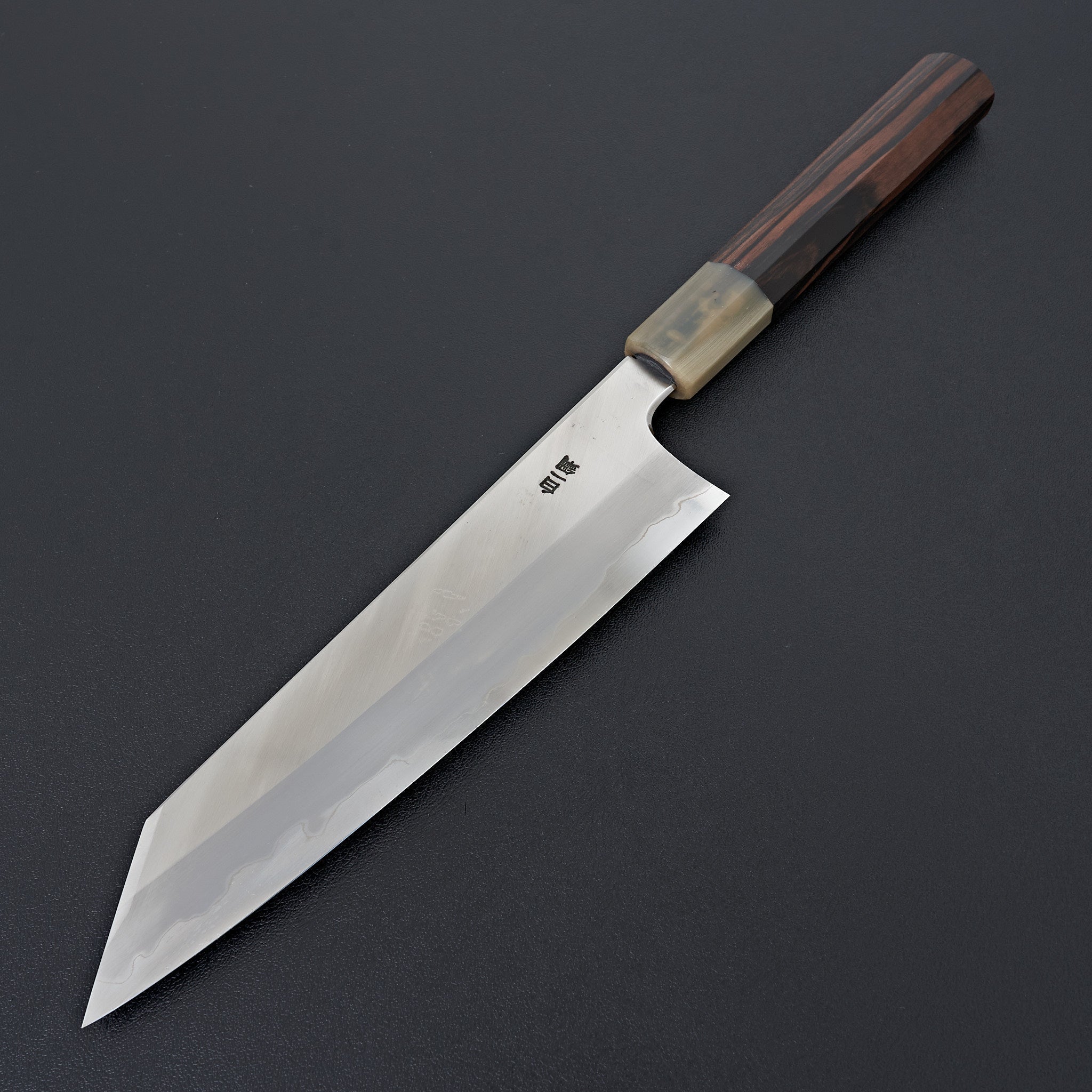 Hitohira Togashi White #1 Stainless Clad Migaki Kiritsuke Gyuto 210mm Japanese Chef Knife with Taihei Makassar Ebony Handle - Perfect for Sushi, Meat Cutting & Professional Kitchen Use