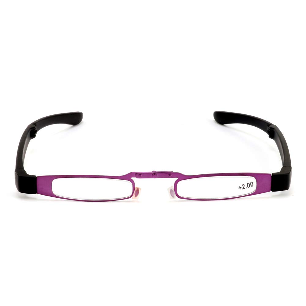 Ultra-Light Mini Portable Folding Metal Frame Reading Glasses for Men & Women - Unisex Readers Glasses QS2080 | Perfect for Travel, Reading, and Everyday Use