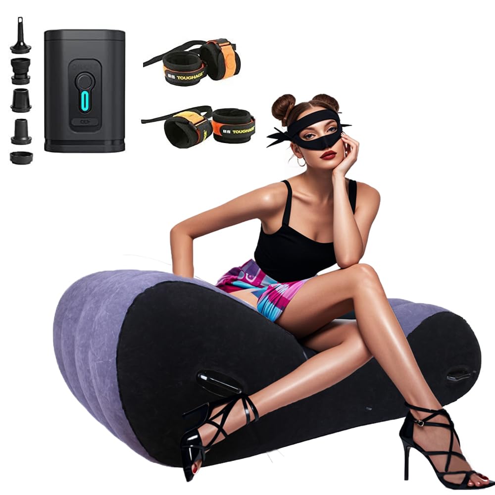 **USB-Powered Inflatable Lounge Chair with Mini Air Pump, S-Shaped Inflatable Sofa for Living Room & Bedroom – Portable, Multi-Functional, Comfortable for Relaxing, Camping, and Outdoor Use**
