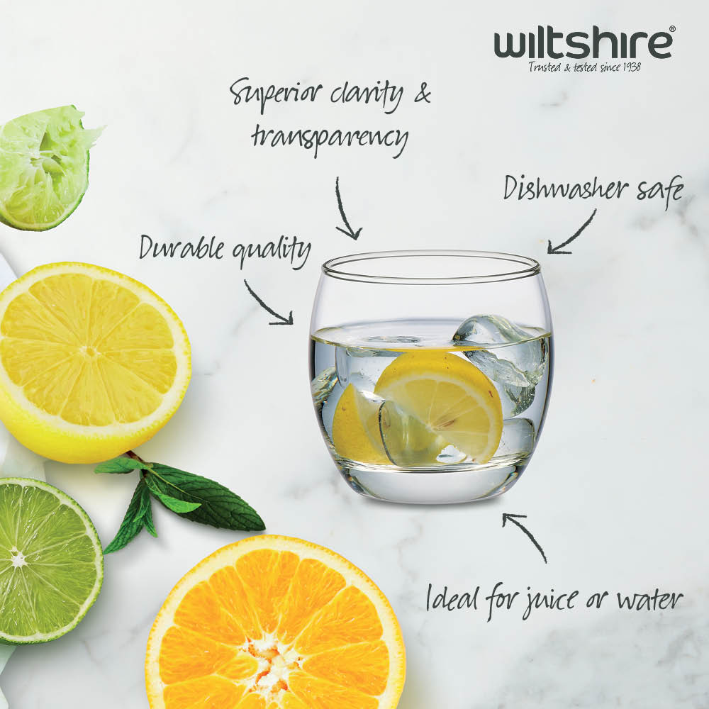 Premium 320ml Glass Tumbler Set of 6 - Classic Clear Drinking Cups for Coffee, Juice & Cocktails - Perfect for Home, Office & Restaurant Use