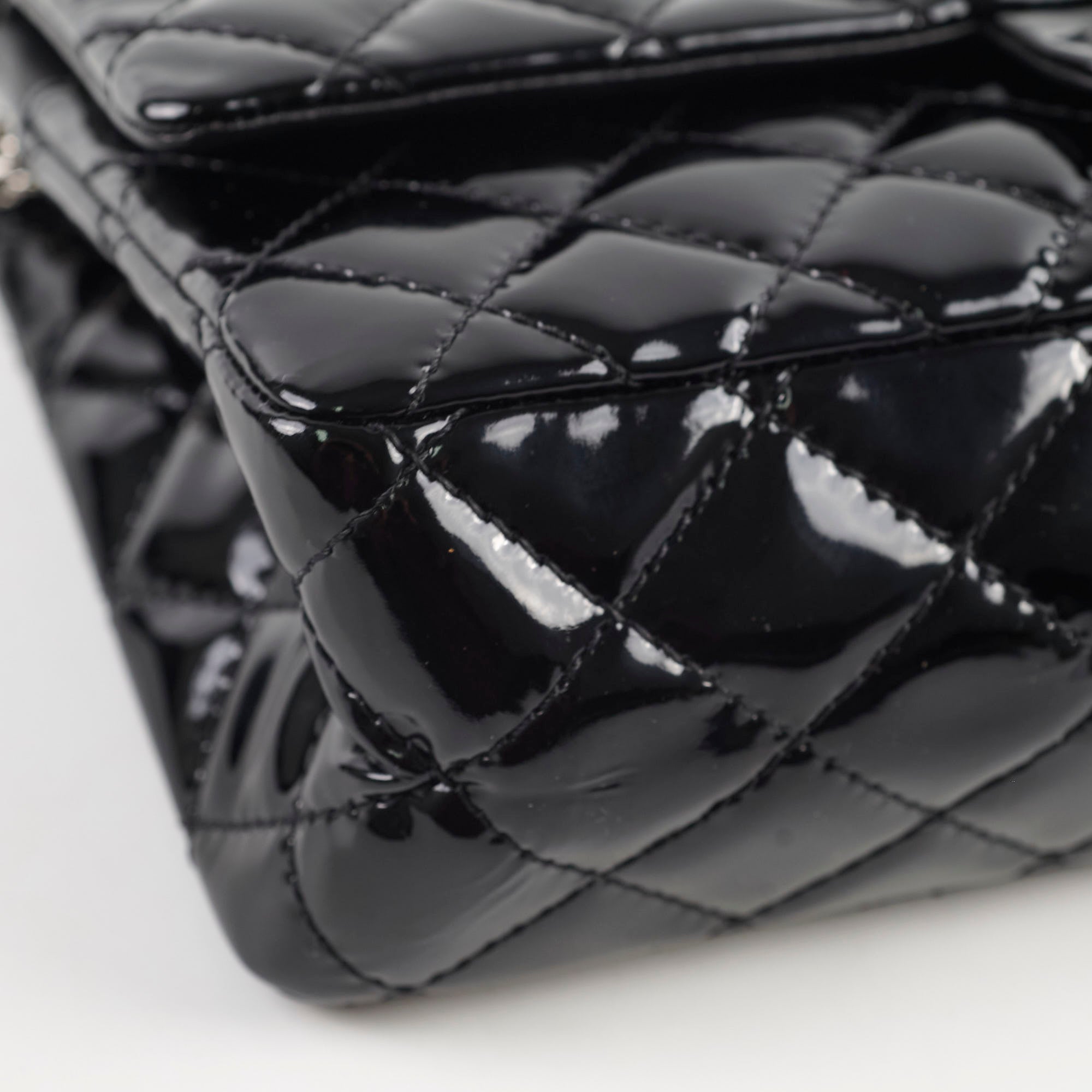 Chanel Reissue 226 Patent Leather Handbag Black with Silver Hardware - Luxury Crossbody Bag for Women, Perfect for Evening Events & Date Nights