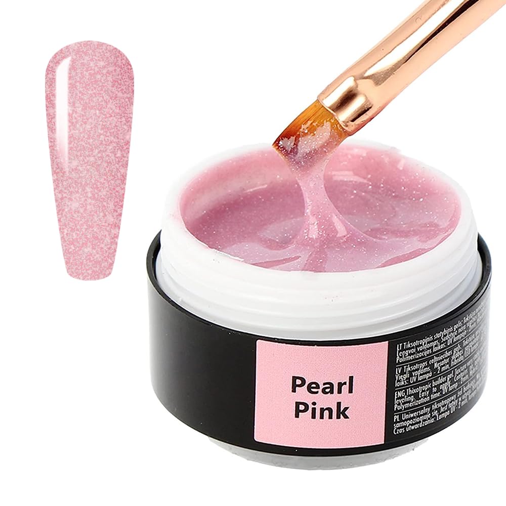 Sincero Salon Pearl Pink Builder Gel for Nails - 15ml Hard Gel Extension & Nail Strengthener for Weak Nails - LED/UV Curable Builder Gel for Nail Repair & Forms - Perfect for Salon & Home Manicures