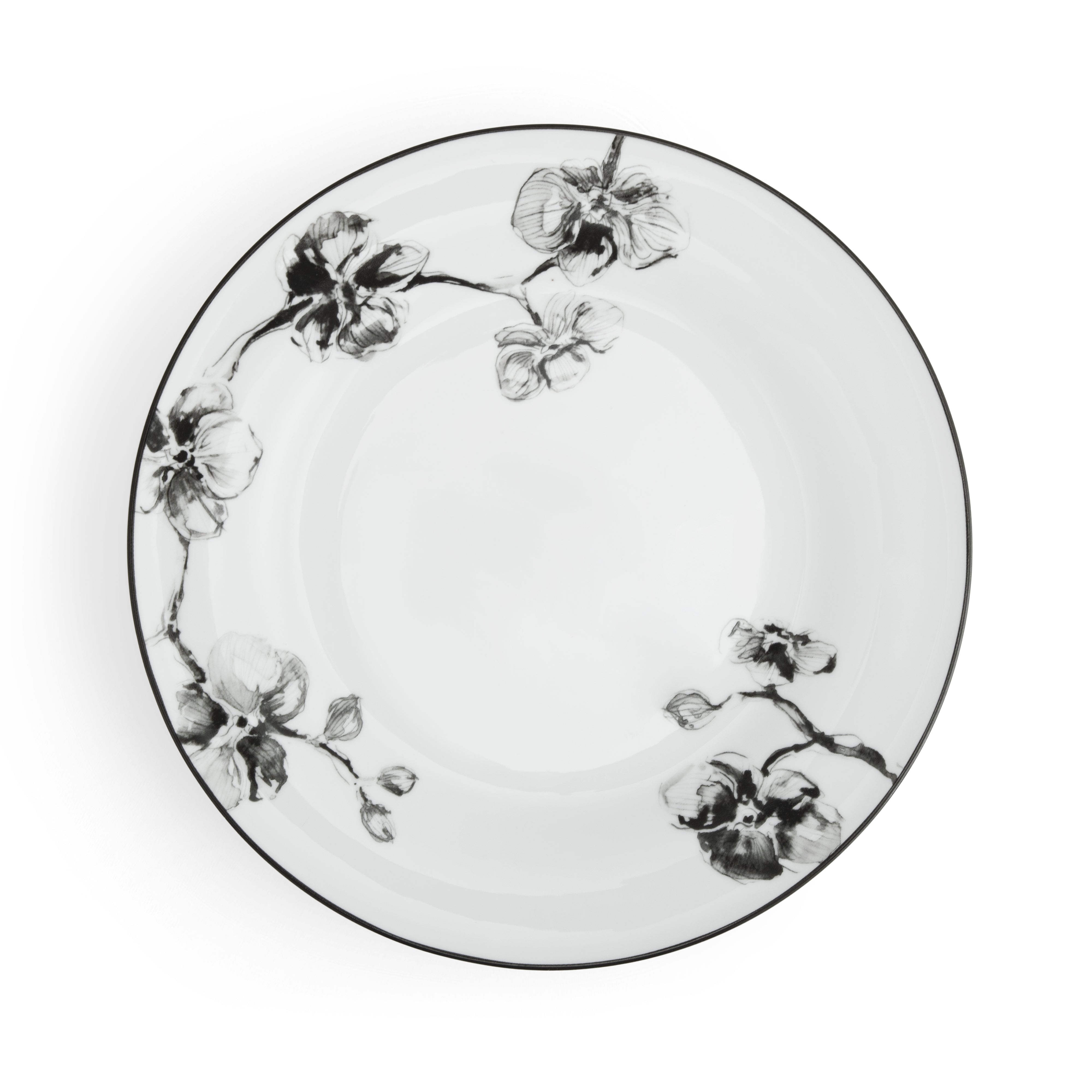 Premium Black Orchid Porcelain Dinnerware Set - Elegant 16-Piece Tableware for Fine Dining, Parties & Special Occasions