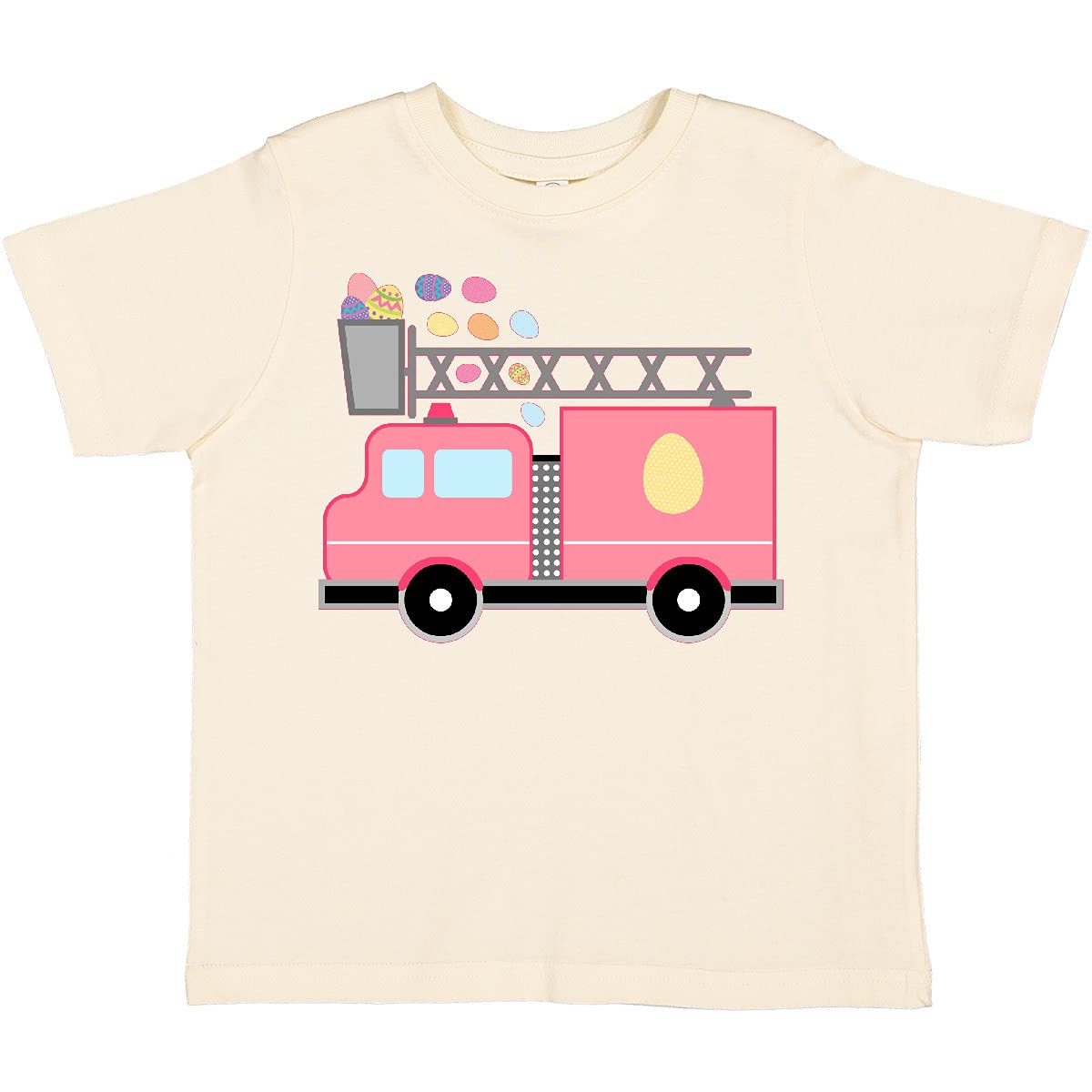 Easter Pink Firetruck Toddler T-Shirt for Easter Egg Hunt