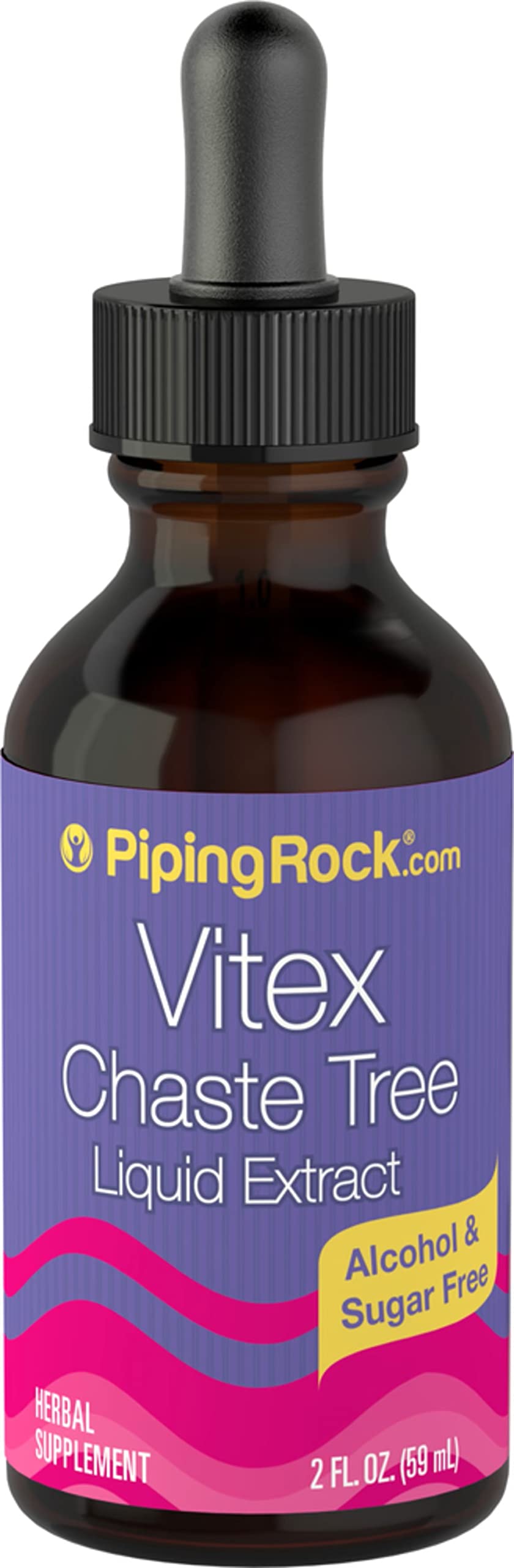 Piping Rock Vitex Chaste Tree Berry Liquid Extract - 2 fl oz | Alcohol-Free, Vegetarian, Non-GMO, Gluten Free Chasteberry Supplement | Supports Women's Health & Hormonal Balance | Perfect for Natural Wellness & Herbal Remedies