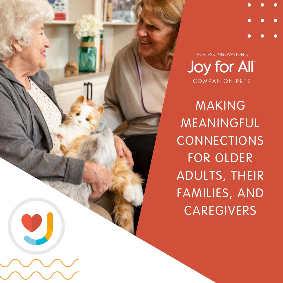 JOY FOR ALL Companion Pet for Seniors - Realistic Animatronic Therapy Cat with Soft Fur & Purring Sounds - Alzheimer's & Dementia Comfort Toy - Orange Tabby - Perfect for Elderly Care, Loneliness Relief & Emotional Support