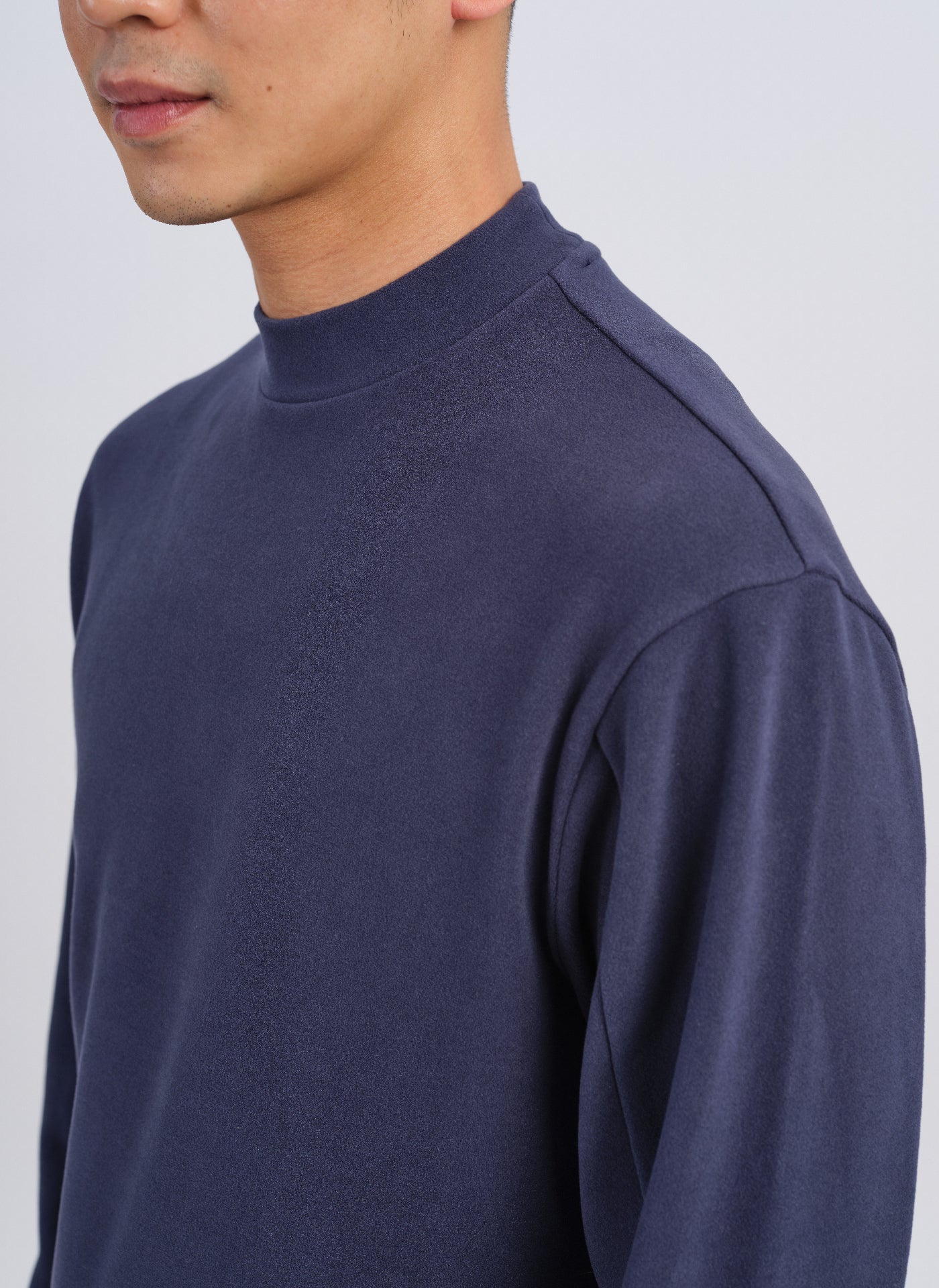 Premium Mercerized Cotton Mock Neck T-Shirt (T 05) - Soft Breathable Fabric for Casual Wear, Layering & Everyday Comfort