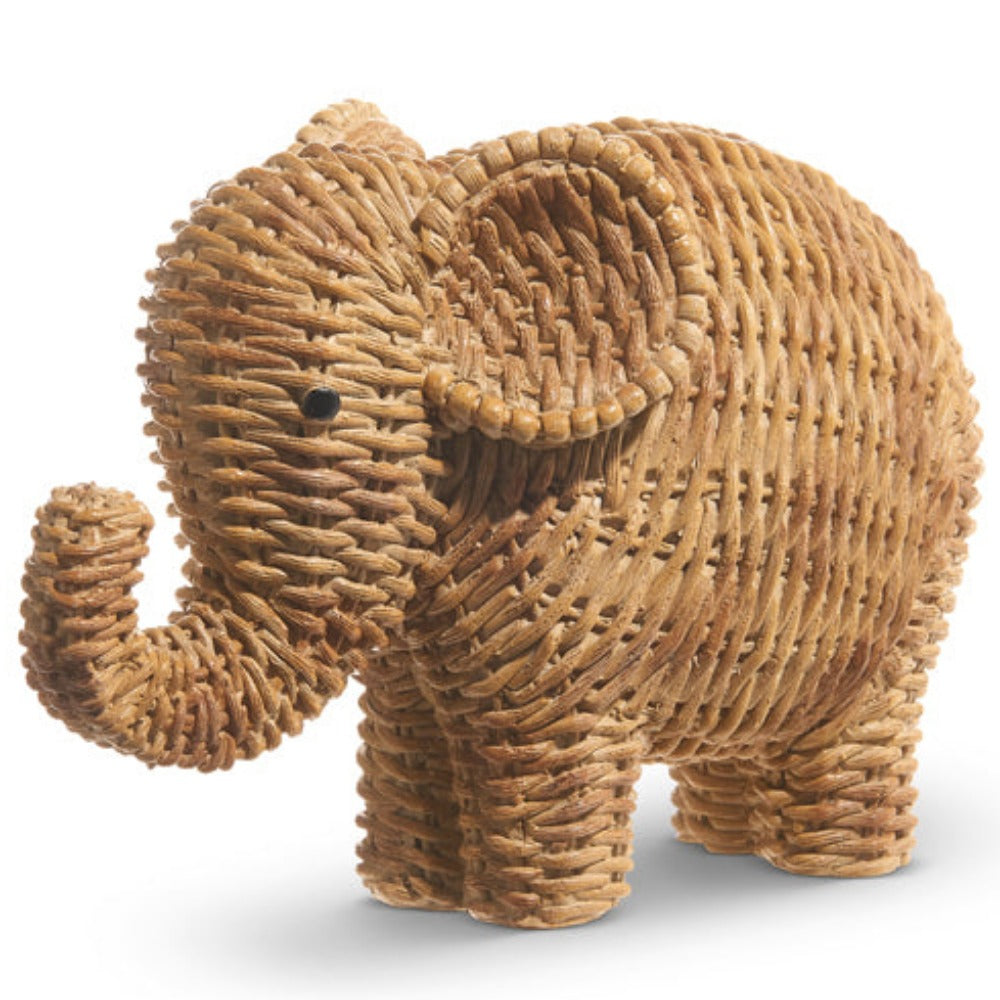 Handwoven Basketweave Elephant Toy - Eco-Friendly Plush Stuffed Animal for Kids | Perfect for Nursery Decor, Baby Shower Gifts & Children's Room