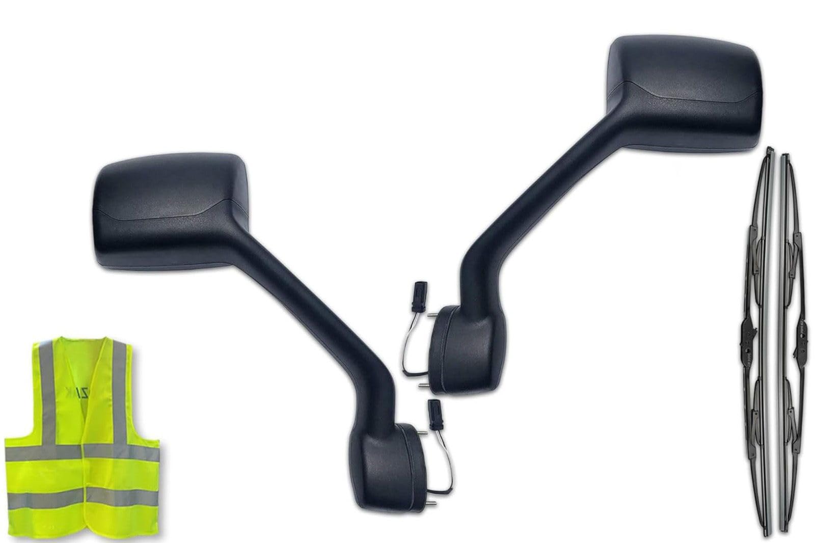 Kozak BLACK Finish Hood Mirrors Pair - Left Driver & Right Passenger Side for Peterbilt 587 Trucks | Includes 2x 22