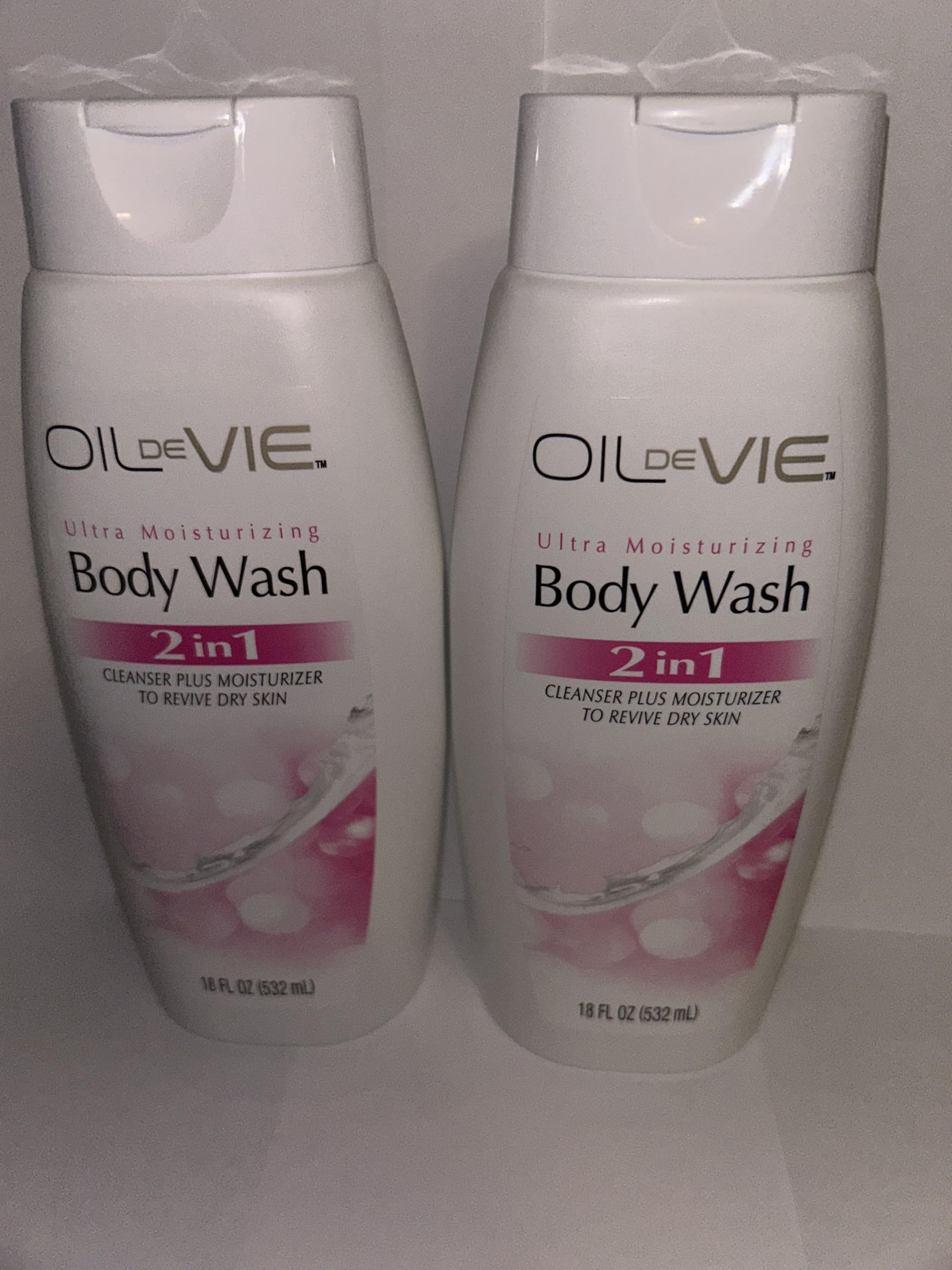 Ultra Moisturizing 2-in-1 Body Wash & Lotion - Oil De Vie Cleanser for Dry Skin (18oz, 2-Pack) | Hydrating Shower Gel & Moisturizer for Sensitive Skin | Perfect for Daily Shower & Spa Night Routine