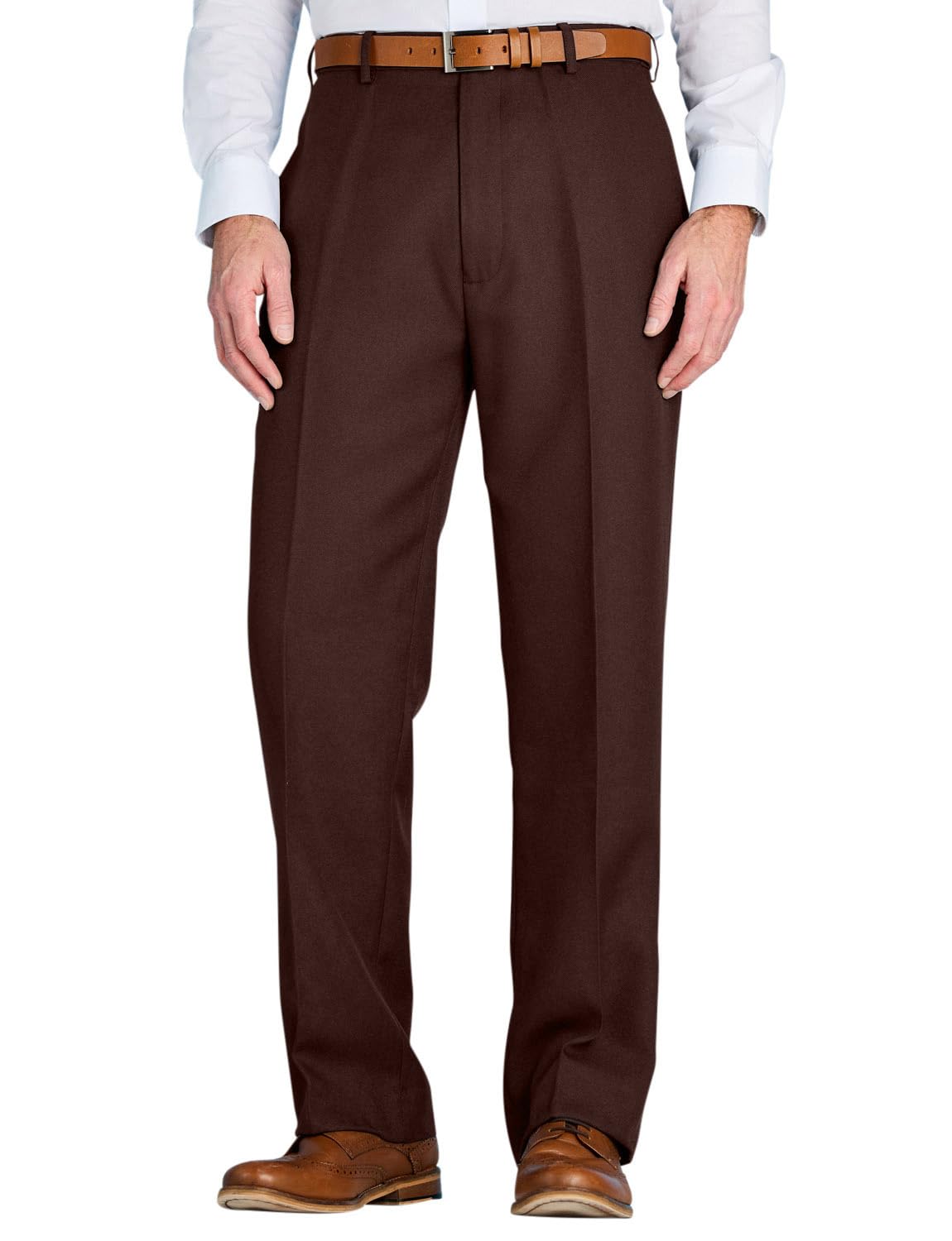 Men's Stretch Waist Dress Pants - Formal Work Slacks with Hidden Elastic Waistband | Comfortable Office Wear & Business Attire