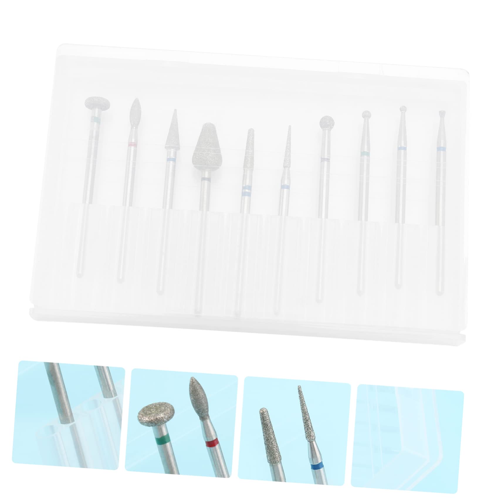 FOMIYES 10pcs Nail Drill Bits Set with Sanding Discs - Professional Nail Grinding Heads for Acrylic & Gel Polish Manicure - Perfect for Home Salon & Nail Art Enthusiasts