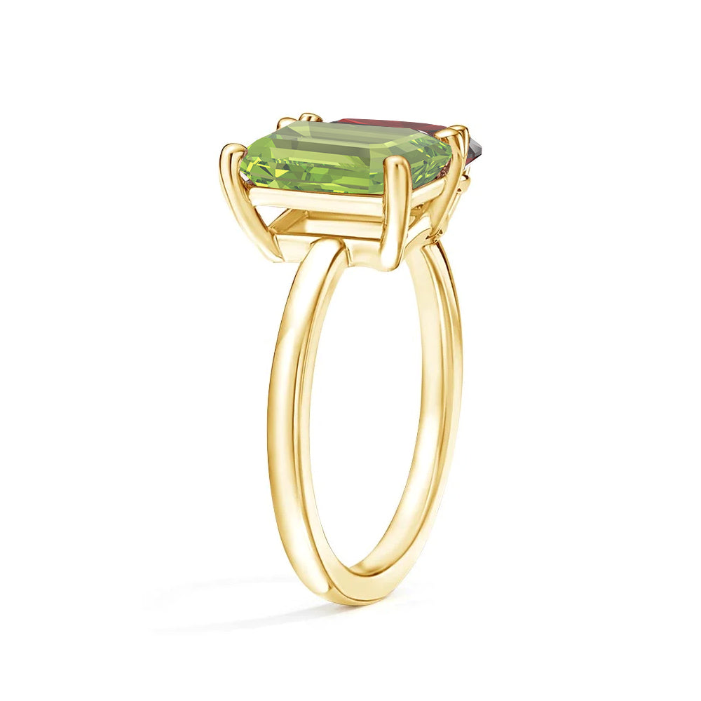 Personalized Toi et Moi Peridot Birthstone Ring for Women - Custom Anniversary Gift for Her - Perfect for Wedding, Engagement & Romantic Occasions