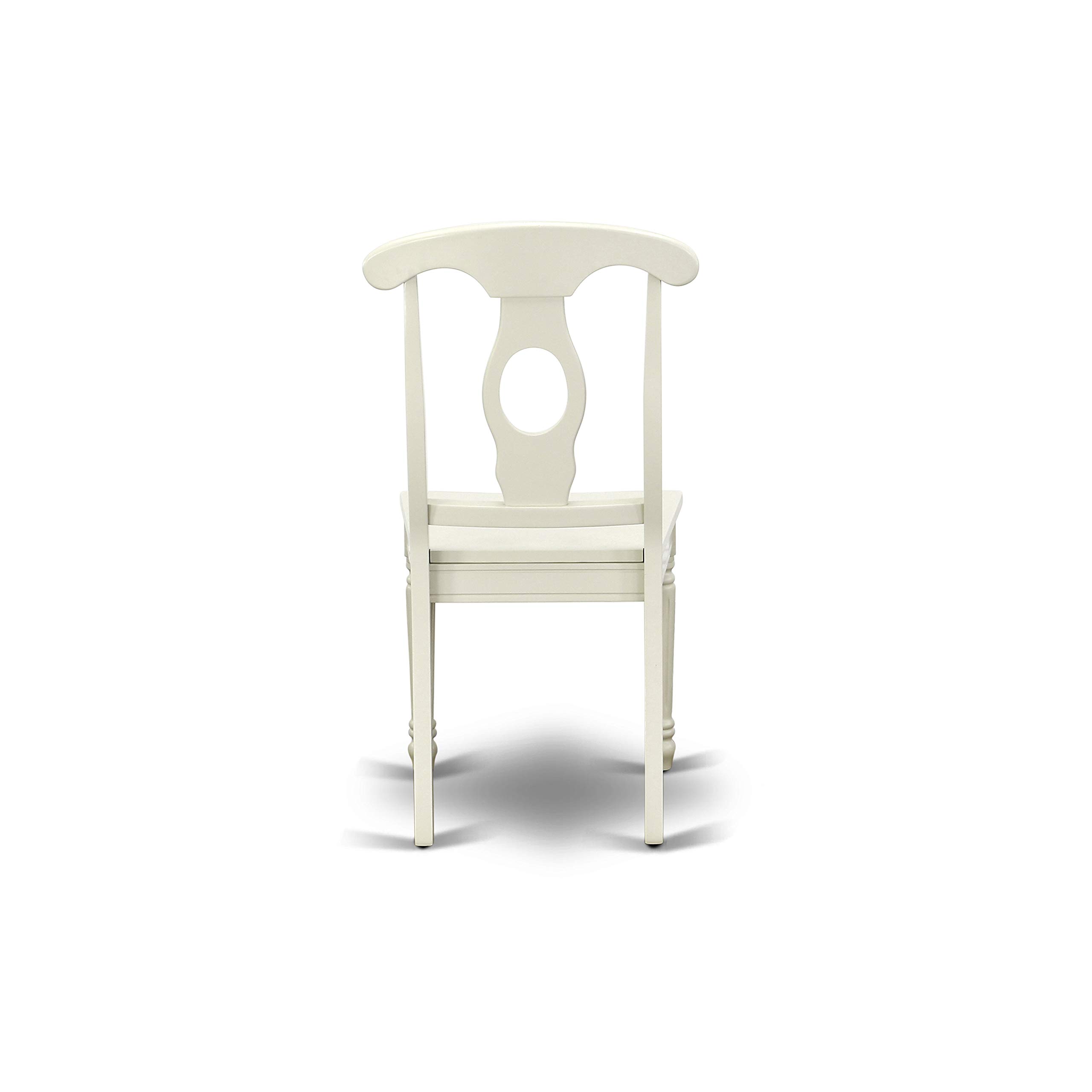 East West Furniture HLKE3-LWH-W 3-Piece Round Kitchen Dining Set with Pedestal Table & 2 Chairs, 42x42 Inch, Linen White - Perfect for Small Spaces, Breakfast Nooks & Cozy Apartment Dining