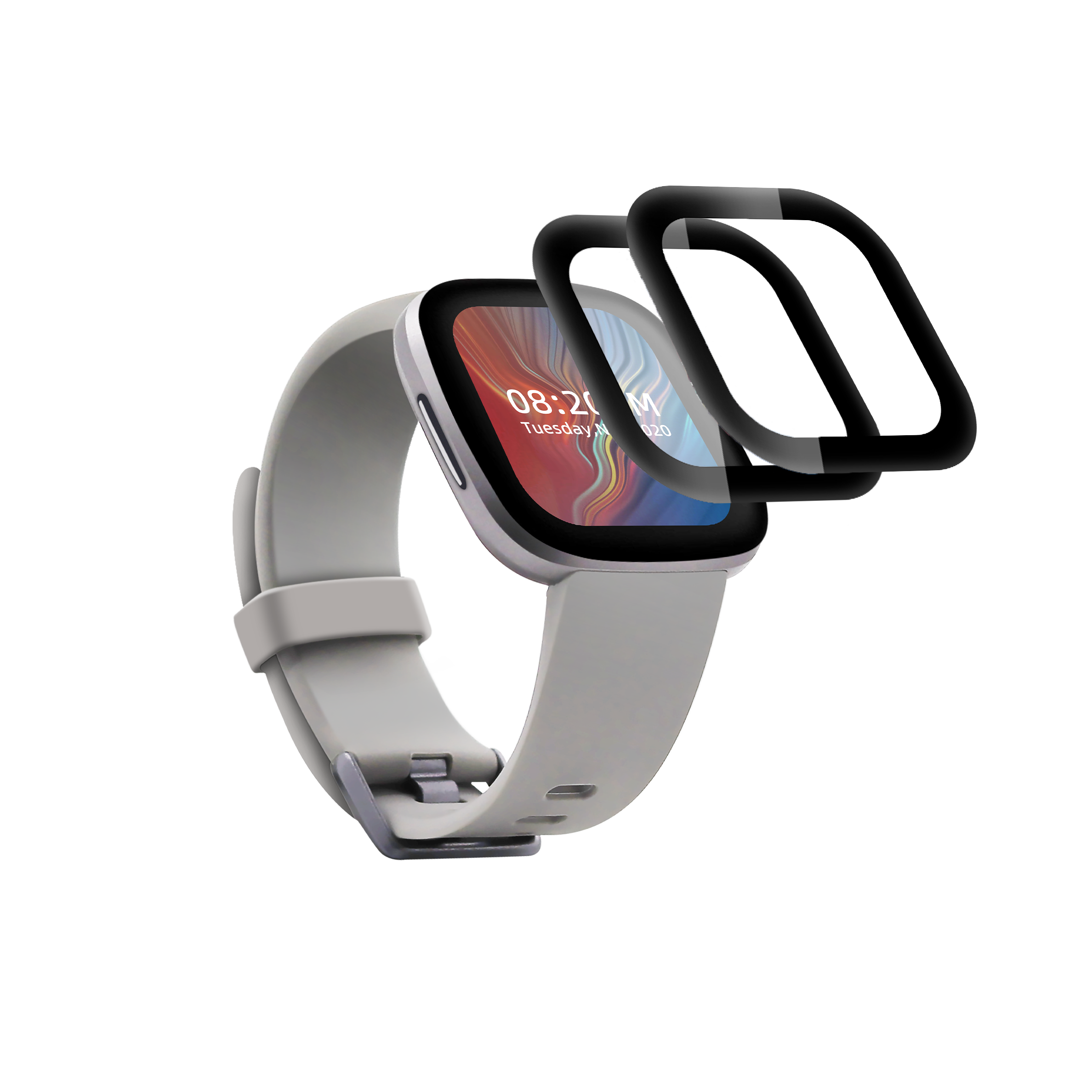 Fitbit Versa 3 Screen Protector (2-Pack) - Tempered Glass, Anti-Scratch, Bubble-Free - Perfect for Workouts, Running & Daily Use