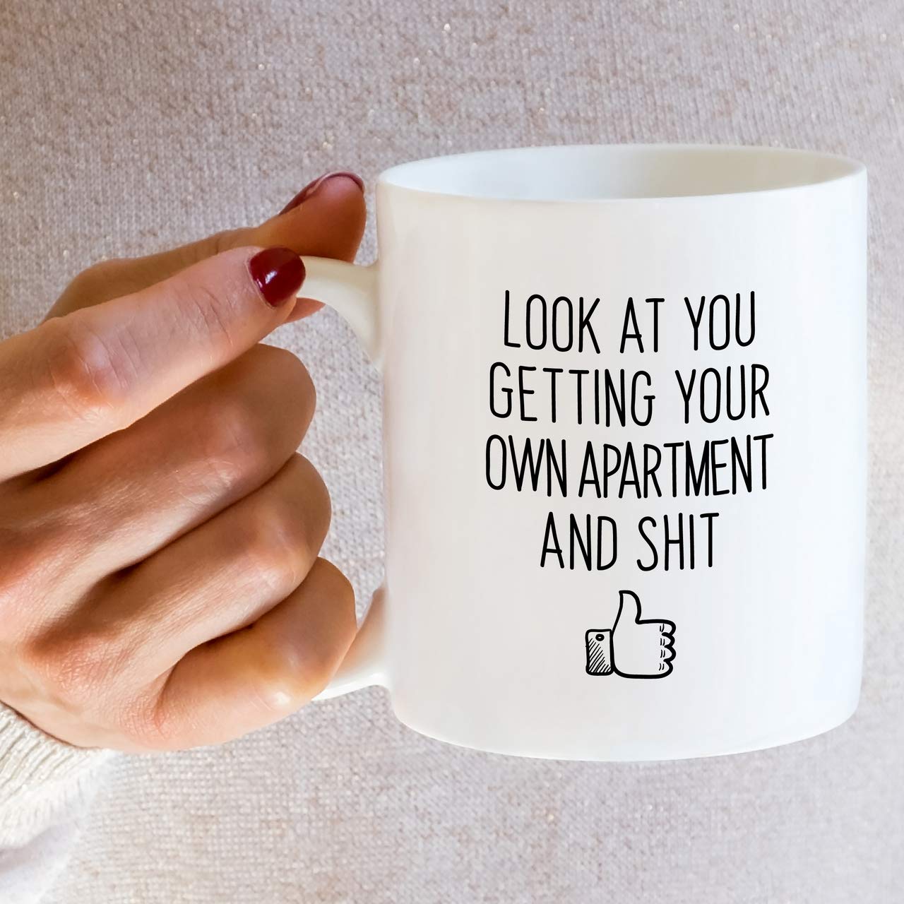 Retreez 11 Oz Funny Ceramic Coffee Mug - 'Look At You Getting Your Own Apartment' Sarcastic Housewarming Gift for Friends, Coworkers, Family (Dad, Mom, Sister, Brother) - Perfect for New Home Celebrations, Office Humor & Birthday Presents