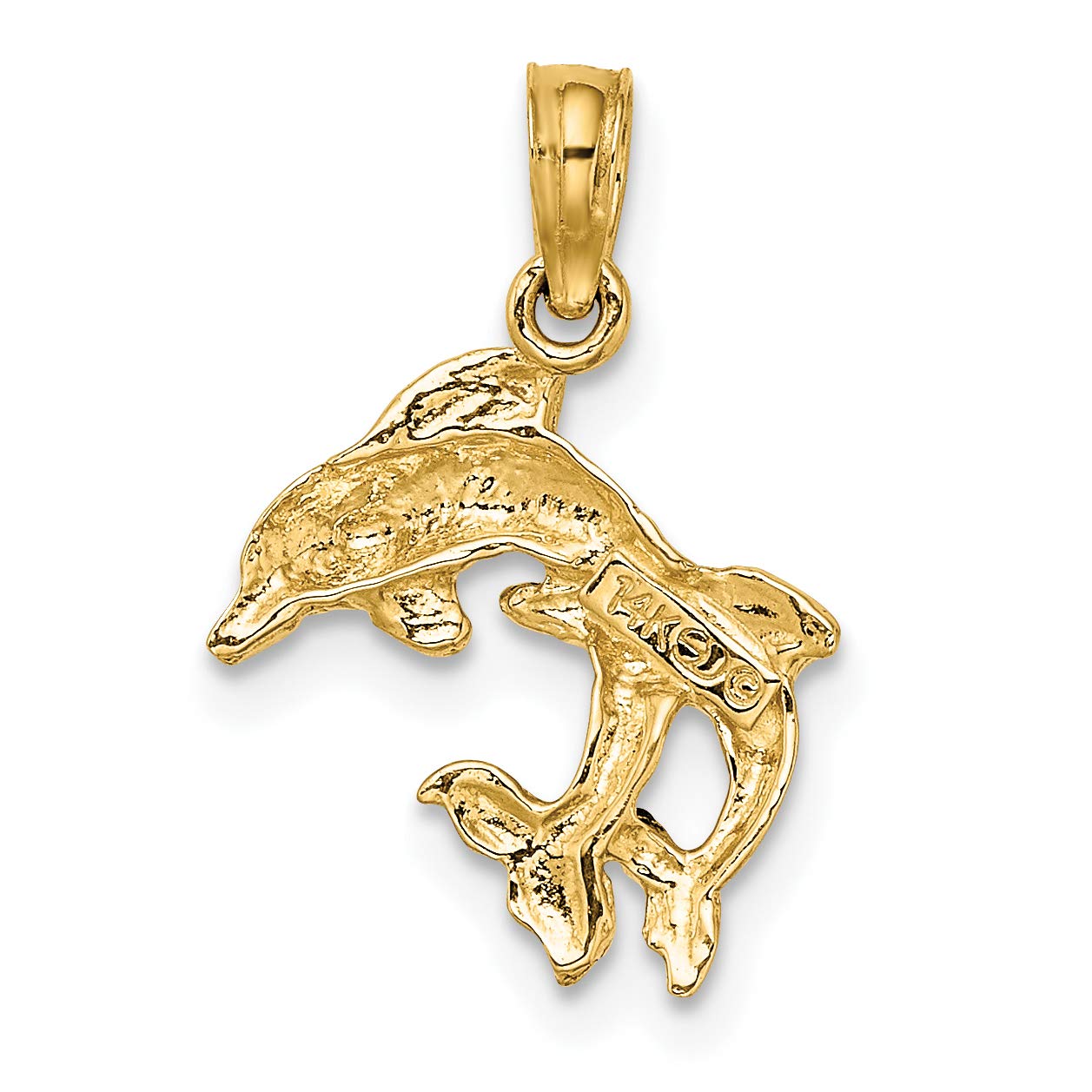 14K Solid Yellow Gold Sea Dolphin Necklace - Ocean Fish Pendant Jewelry for Women | Perfect Summer Beach Gift, Nautical Charm for Vacation & Sea Lover