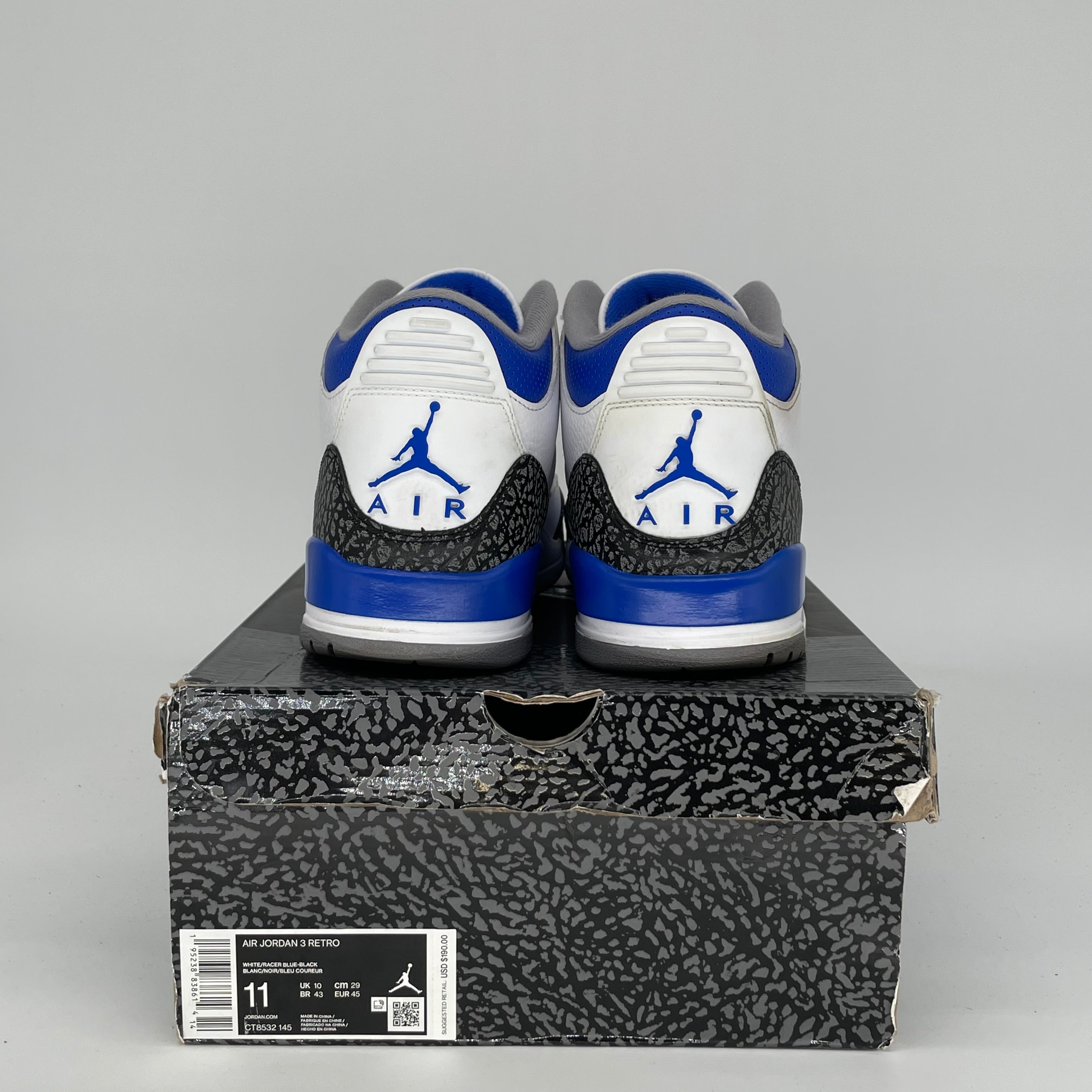 AIR JORDAN 3 RACER BLUE Men's Basketball Shoes Size 11 - CT8532 145 | Retro Sneakers for Running, Training & Streetwear Fashion