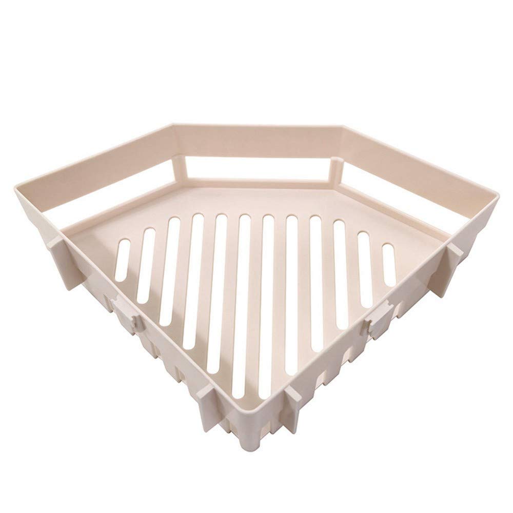Cafuvv Traceless Plastic Bathroom & Kitchen Storage Organizer - Shower Shelf with Strong Adhesive for Toiletries, Sponges & Cleaning Supplies - Perfect for Small Space Organization in Bath, Shower or Kitchen (TP5)