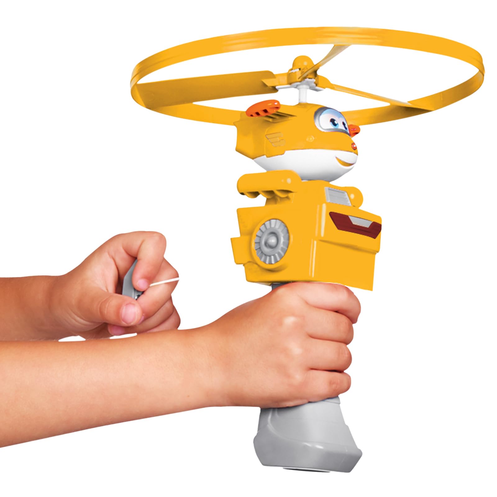 Super Wings Outdoor Flying Toy for Kids Ages 3-9 - Golden Boy Airplane Launcher with Flying Discs, Fun Toddler Outdoor Games for Boys & Girls - Perfect for Backyard Play, Park Activities, and Birthday Gifts