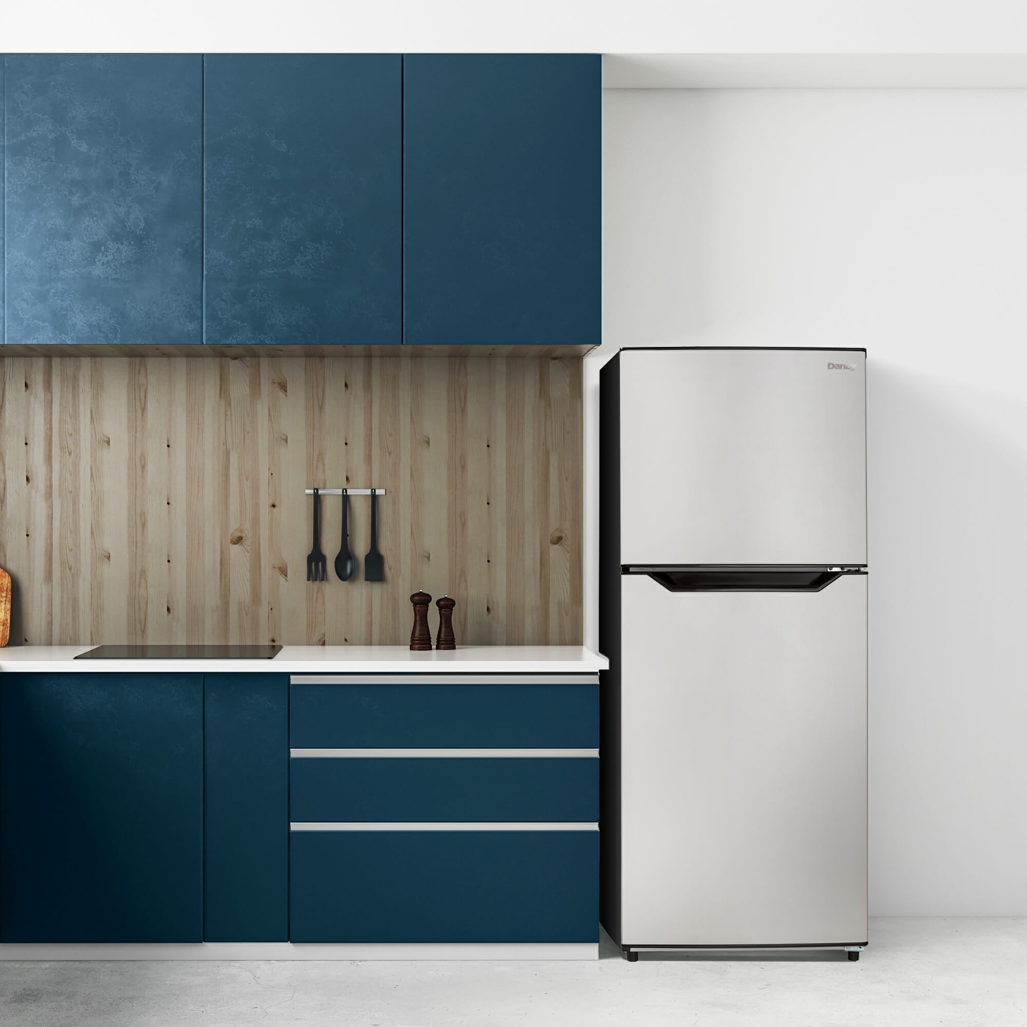 Danby DFF116B2SSDBR 11.6 cu. ft. Compact Refrigerator - Stainless Steel Top Freezer Apartment Fridge for Small Spaces, Dorms & Studio Kitchens