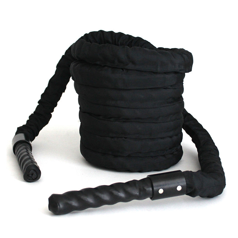 1.5 Inch Battle Rope - Heavy Duty Black Fitness Rope for Cross Training, Strength Workouts & Home Gym Exercises - Perfect for Cardio, Endurance and Full Body Workouts