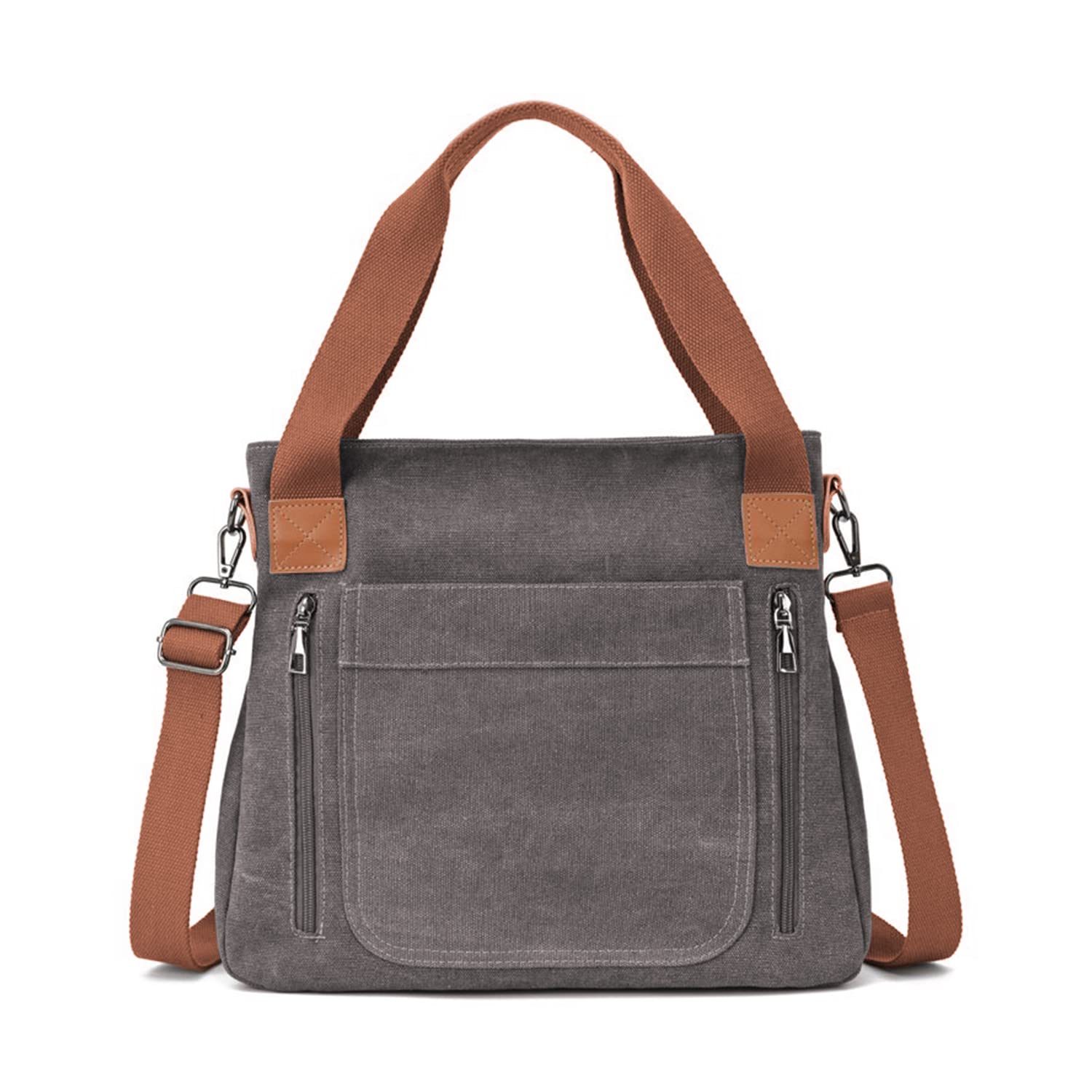 SUKUTU Women's Canvas Tote Bag with Multiple Pockets - Stylish Casual Top Handle Satchel Purse for Work, Shopping & Everyday Use