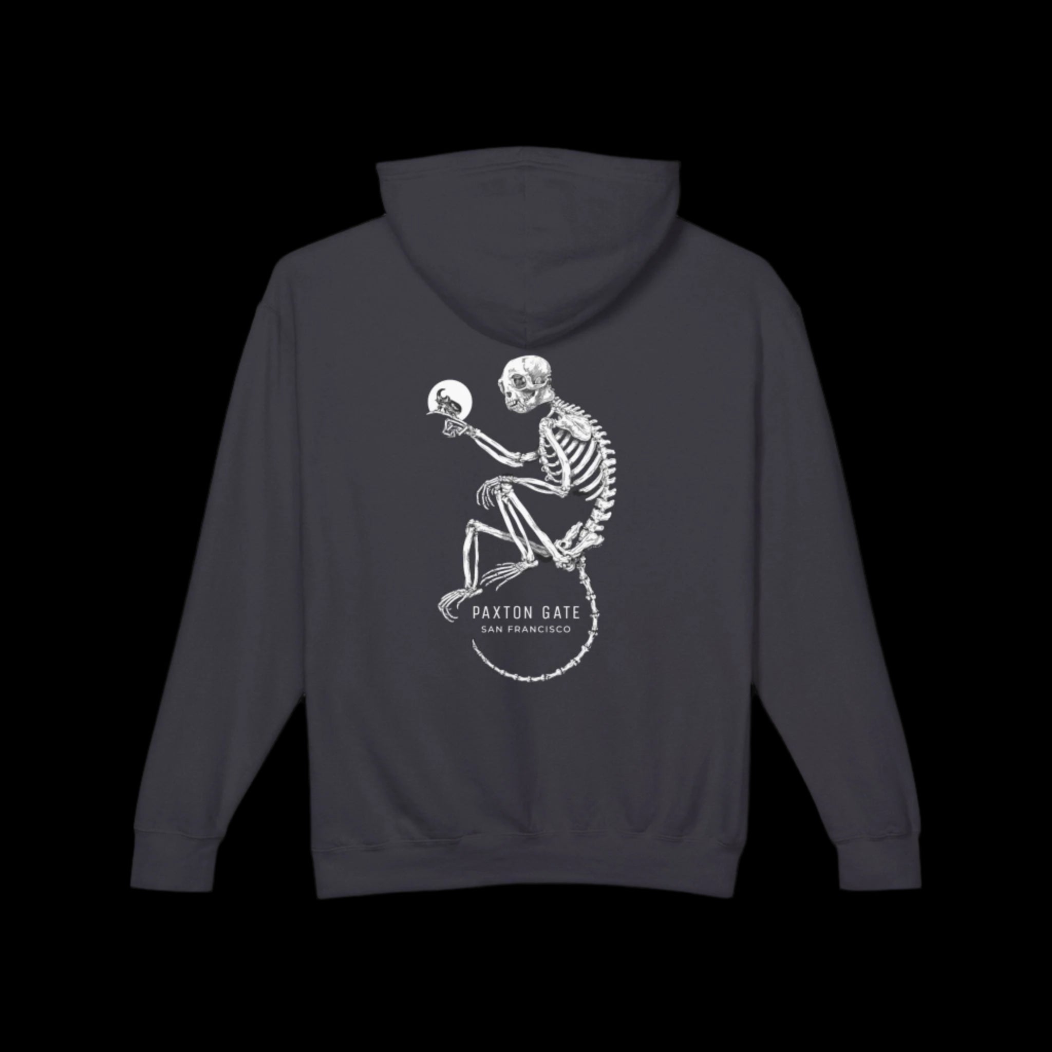 Stylish Unisex Skeletal Monkey Print Hoodie by Zoe Keller - Perfect for Halloween, Streetwear & Casual Fashion