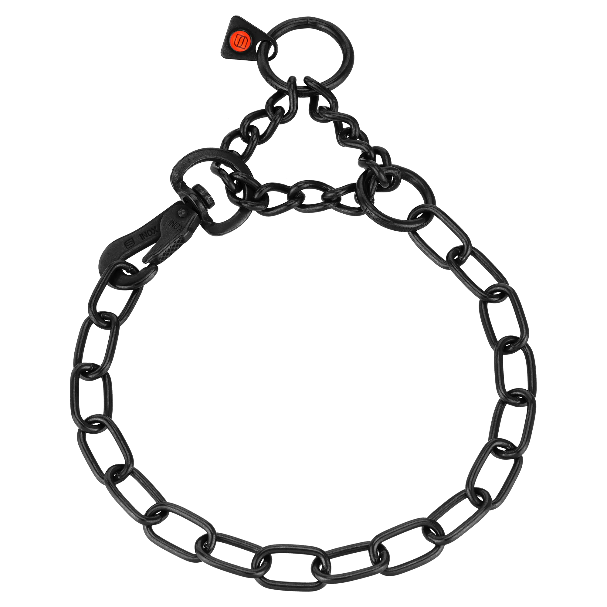 Stainless Steel Black Adjustable Medium Link Chain Dog Collar – 3.0mm Thick, Durable & Stylish Pet Accessory for Training, Walking, and Everyday Use