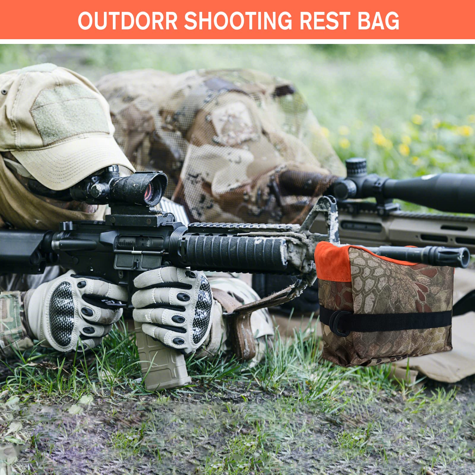 ONATISMAGIN Shooting Sand Bag - Heavy Duty Rifle Rest Bag for Outdoor Hunting, Range Shooting & Bench Rest Support - Perfect for Hunting, Target Practice & Long Range Shooting Accessories