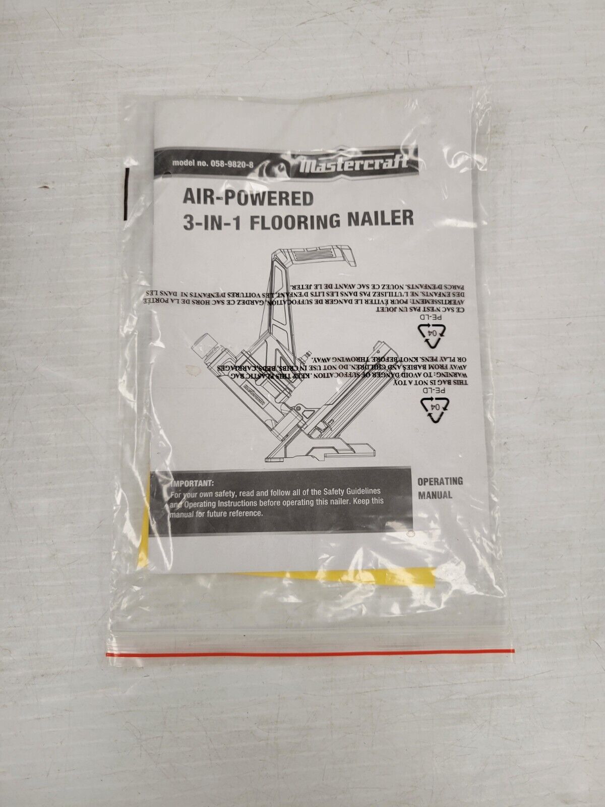 Mastercraft 058-9819 4 Flooring Nailer - Professional Hardwood Floor Installation Tool for DIY & Contractors - Perfect for Home Renovation & Wood Floor Projects